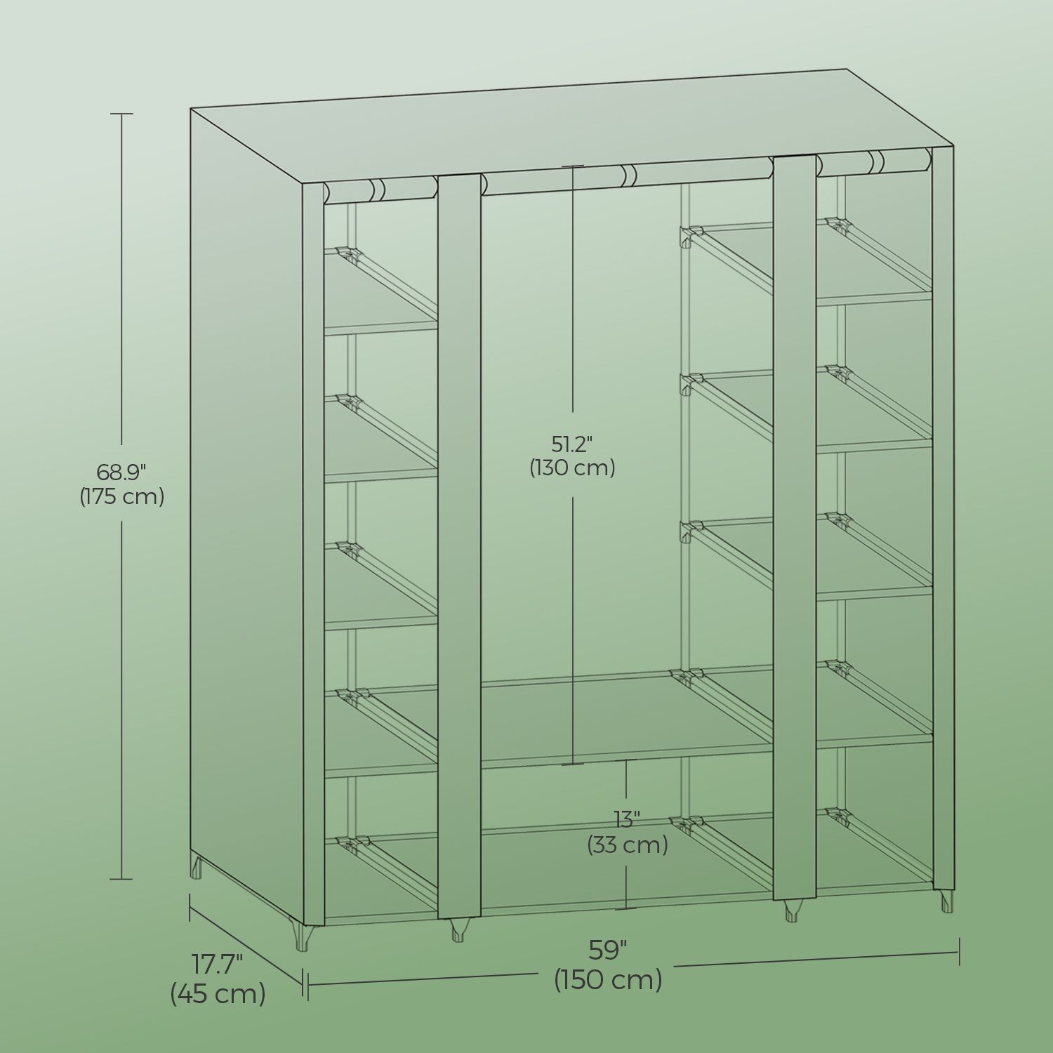 Kleiderschrank, Stoffschrank, mit Überzug aus Vliesstoff Kleiderschrank, Stoffschrank, mit Überzug aus Vliesstoff