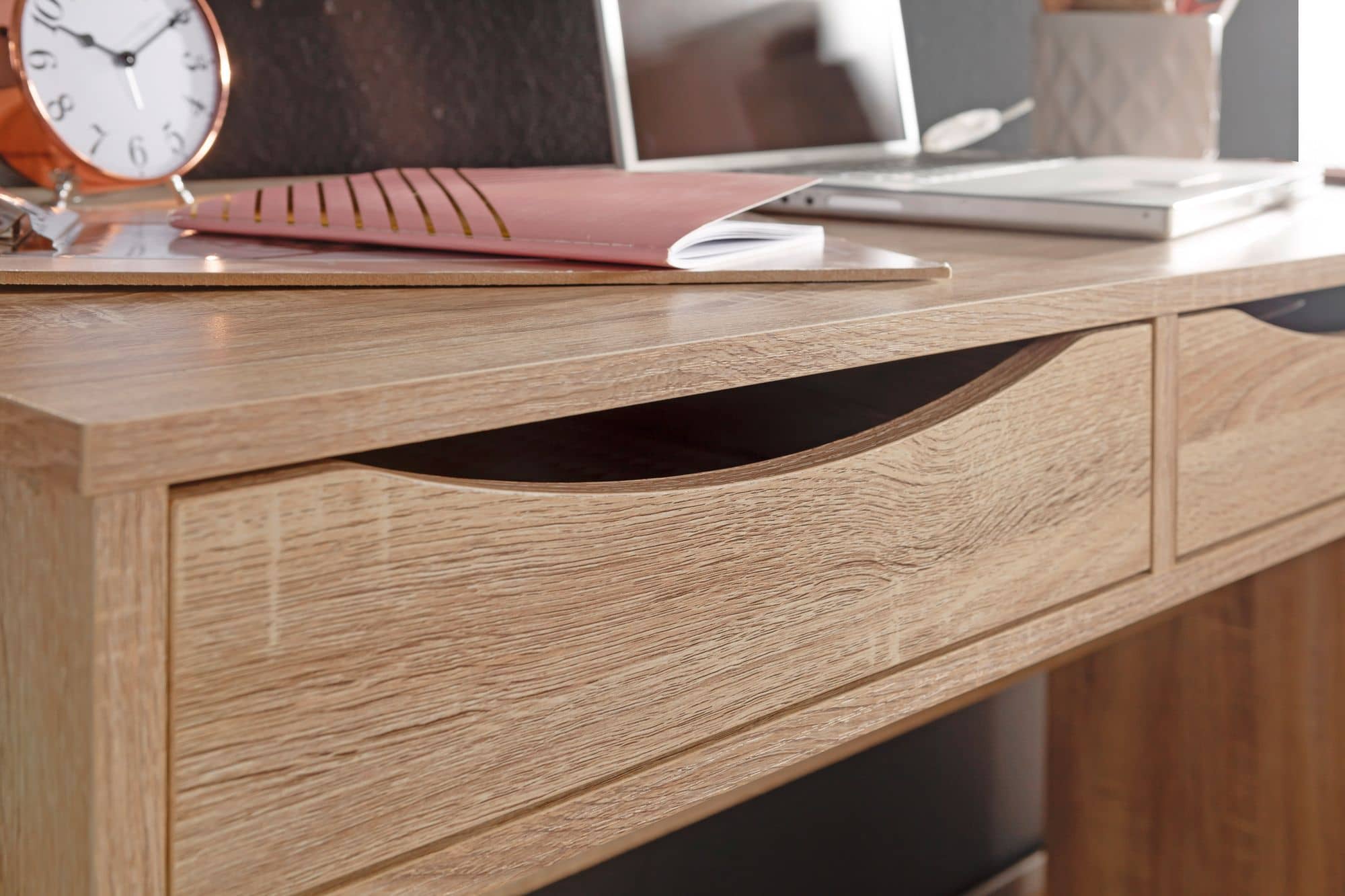 40528-WOHNLING-Schreibtisch-SAMO-120-cm-Design-Buerotisch-Sonoma-Eiche-modern-Jugendschreibtisch-3-Schubladen-und-Stauraum-platzsparend-fuer-Heranwachsande-Jungen-Maedchen-PC-Tisch Schreibtisch MASSA 120 cm