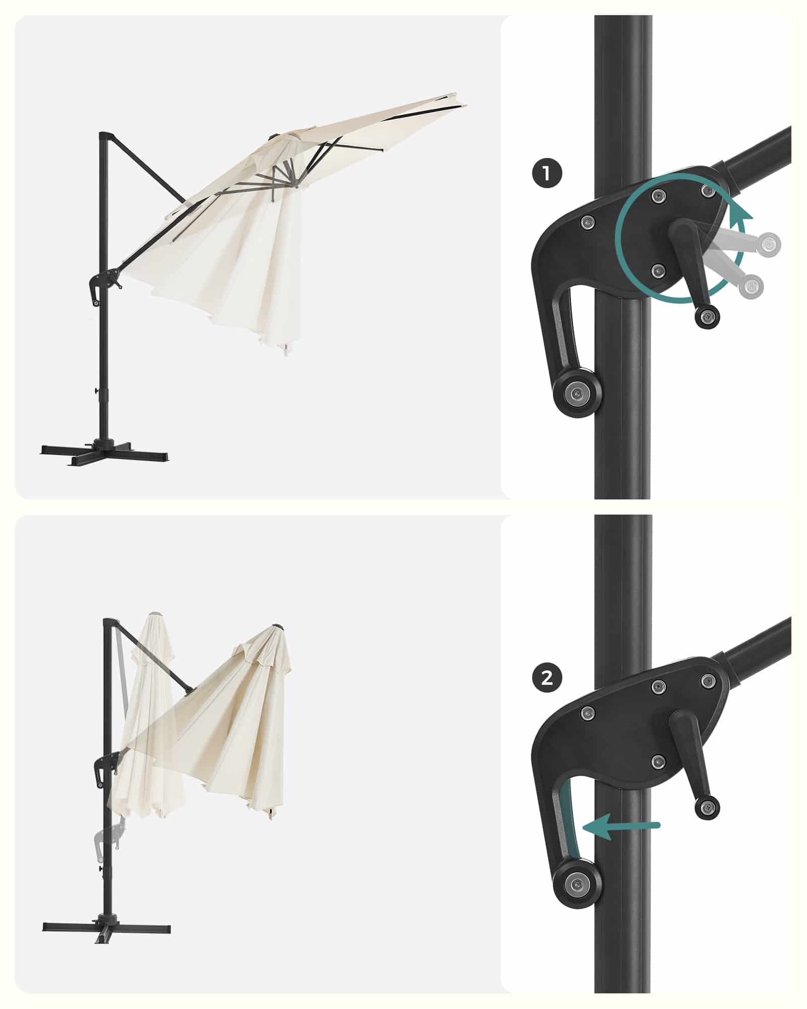 Ampelschirm Sonnenschirm beige Ampelschirm Sonnenschirm beige