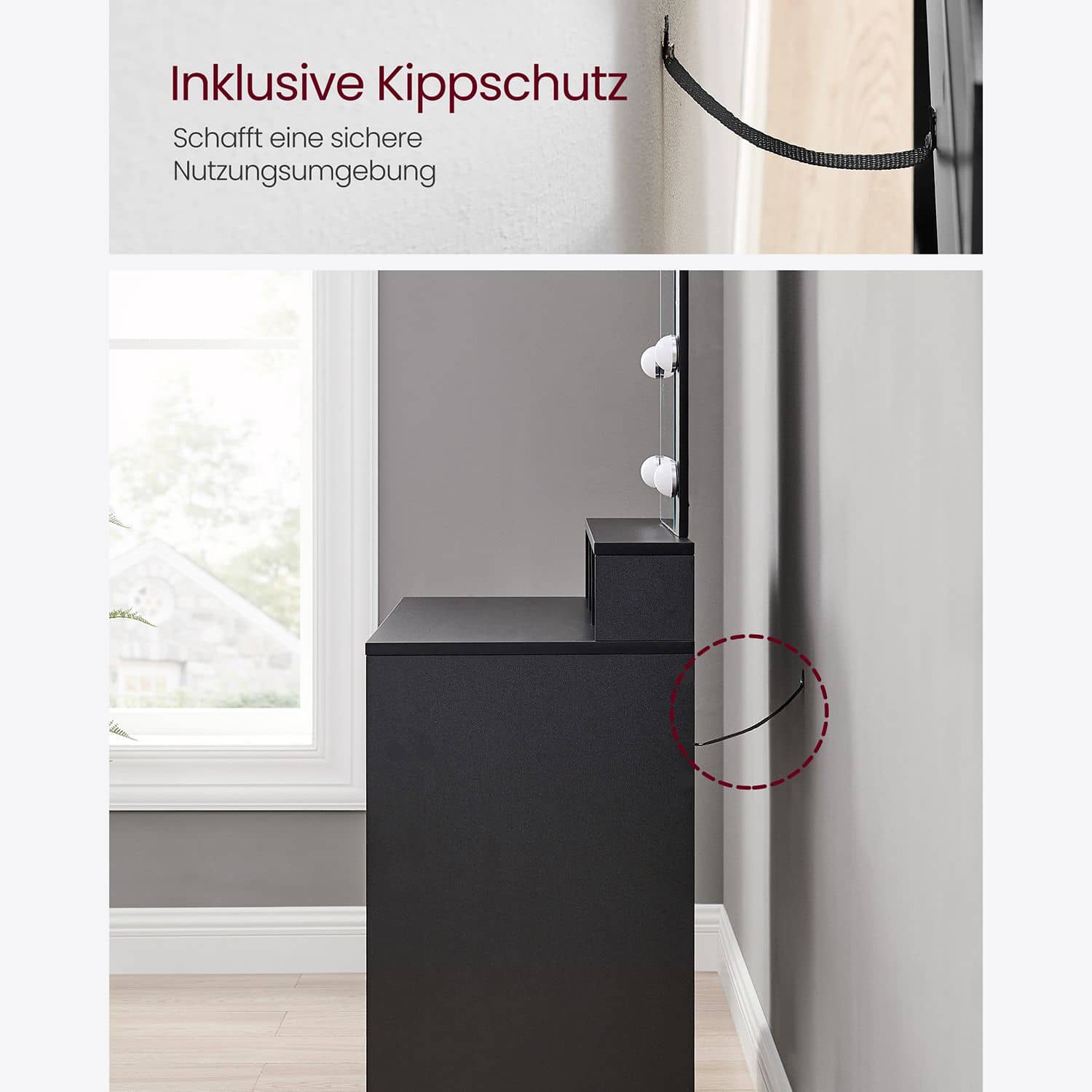 Schminktisch mit LED-Beleuchtung-B34RDT114T16 Schminktisch mit LED-Beleuchtung-B34RDT114T16