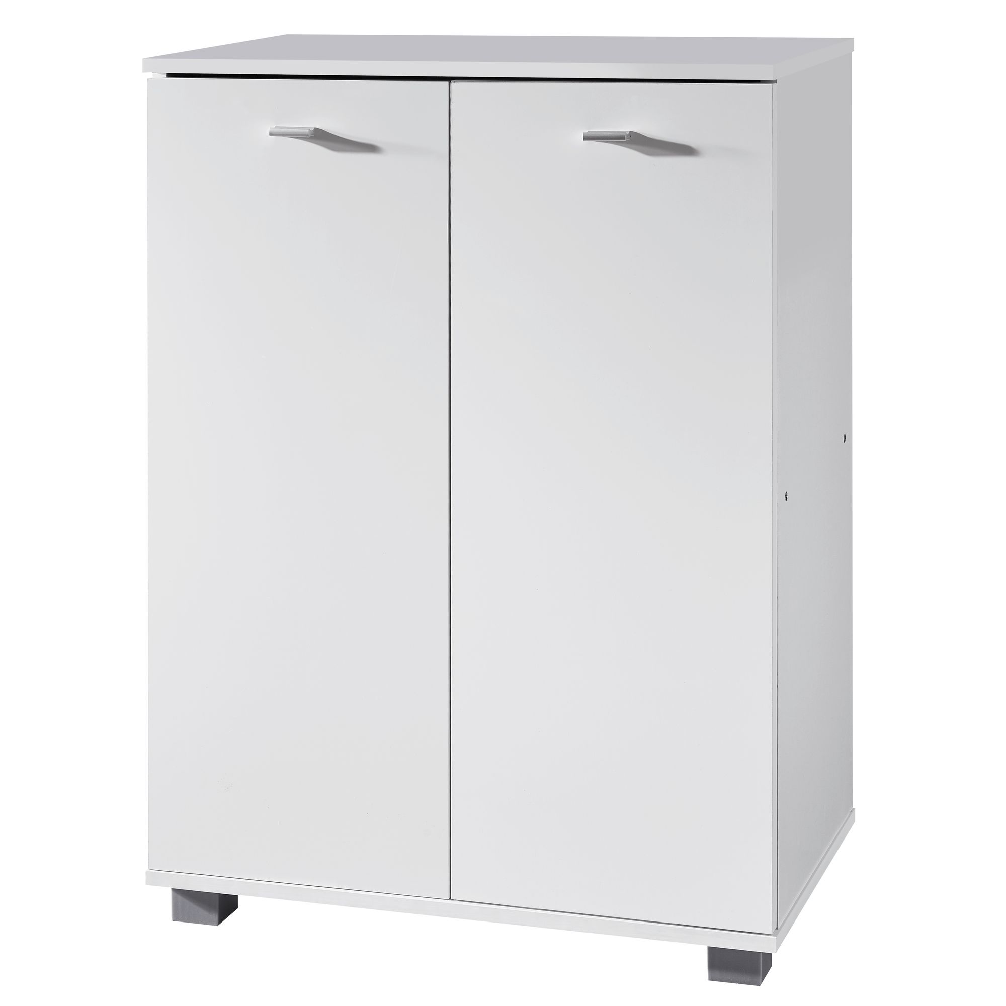 Design Schuhschrank NIMES modern Holz Weiß 12 Paar Schuhe 4 Fächer 2 Türen Design Schuhschrank NIMES modern Holz Weiß 12 Paar Schuhe 4 Fächer 2 Türen