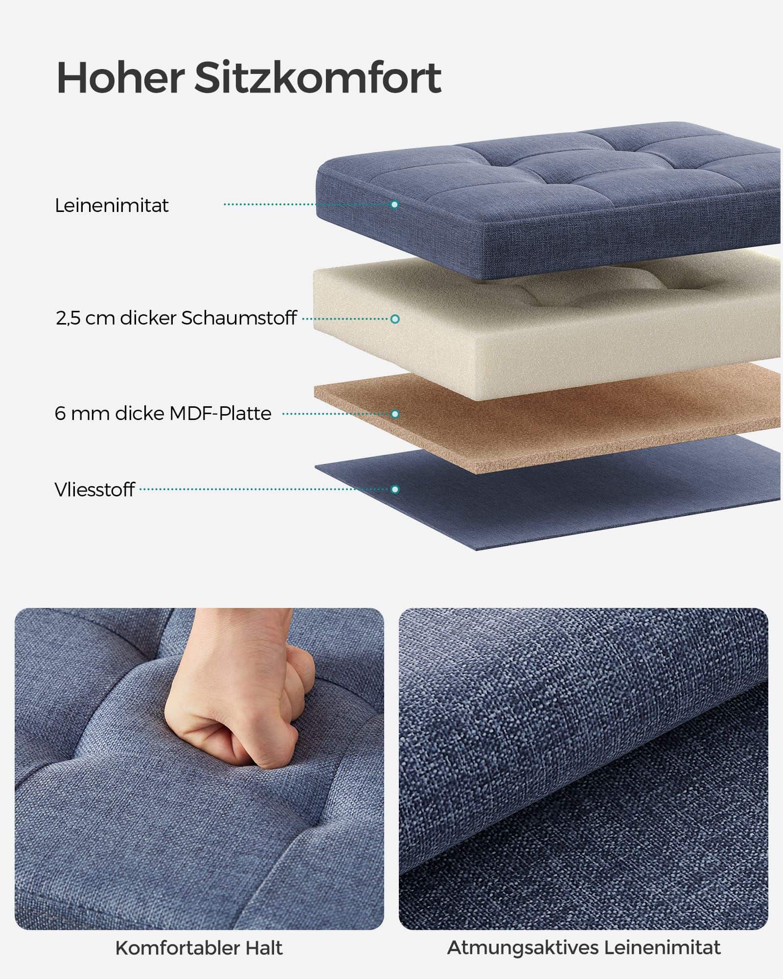 Sitzbank mit Stauraum helldenimblau-LSF102Q01 Sitzbank mit Stauraum helldenimblau-LSF102Q01