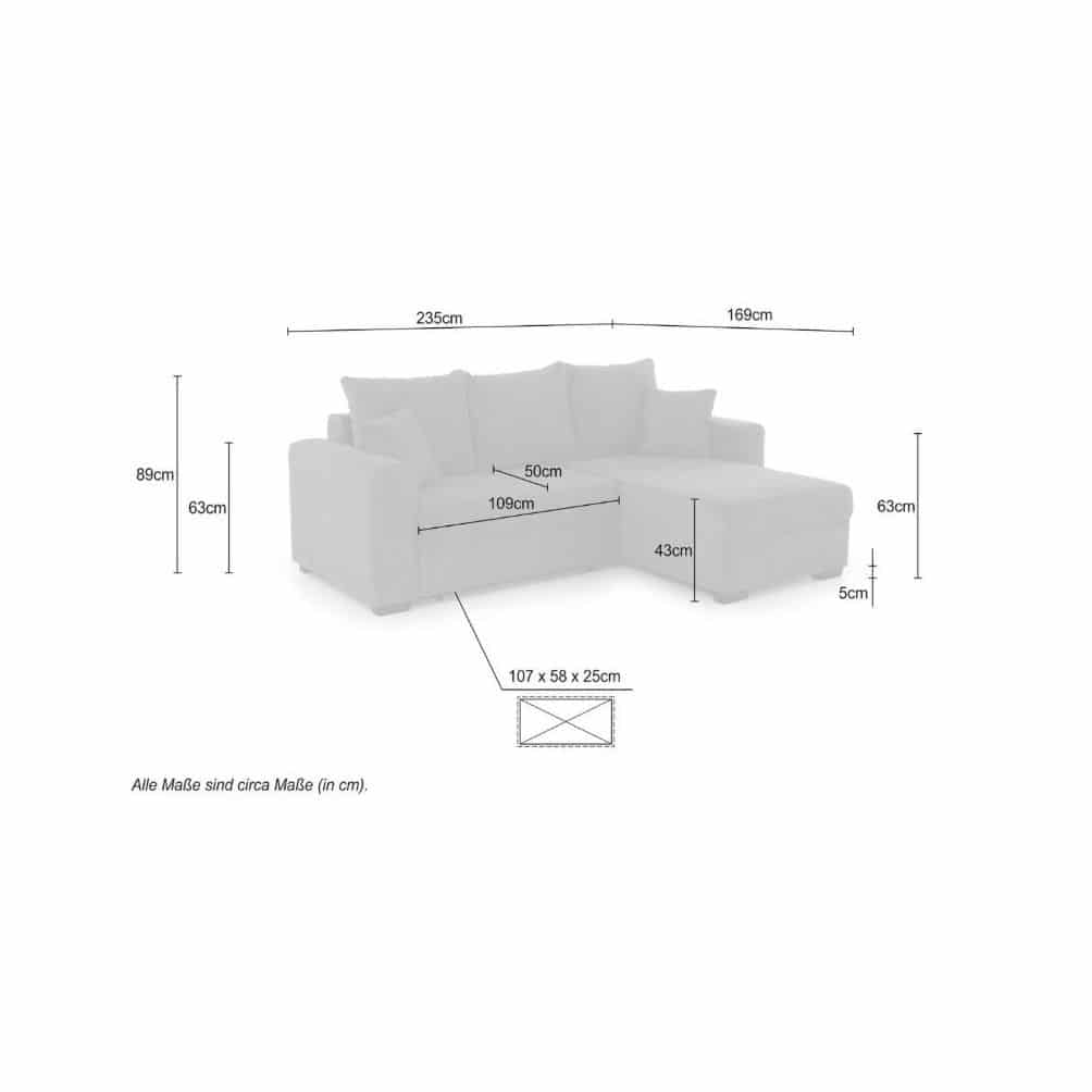 Cord Ecksofa Elmau mit Schlaffunktion – Jockenhöfer Raumwunder