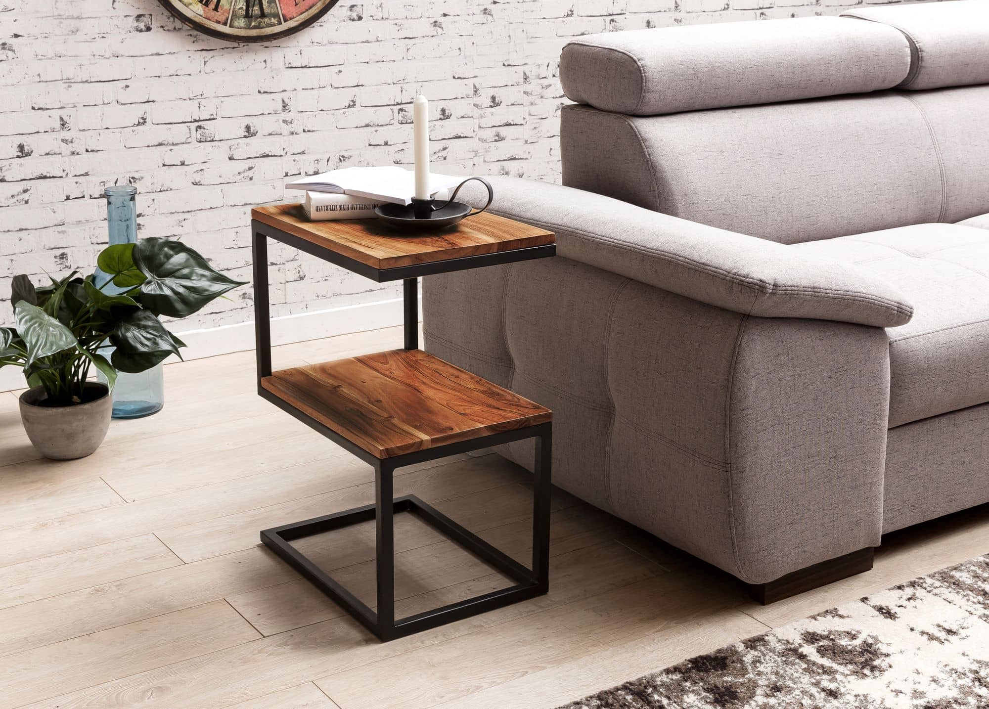44770-WOHNLING-Beistelltisch-S-Form-Sheesham-45x3_3 Beistelltisch AKOLA S-Form Massiv-Holz Sheesham / Metall 45 x 60 x 30 cm