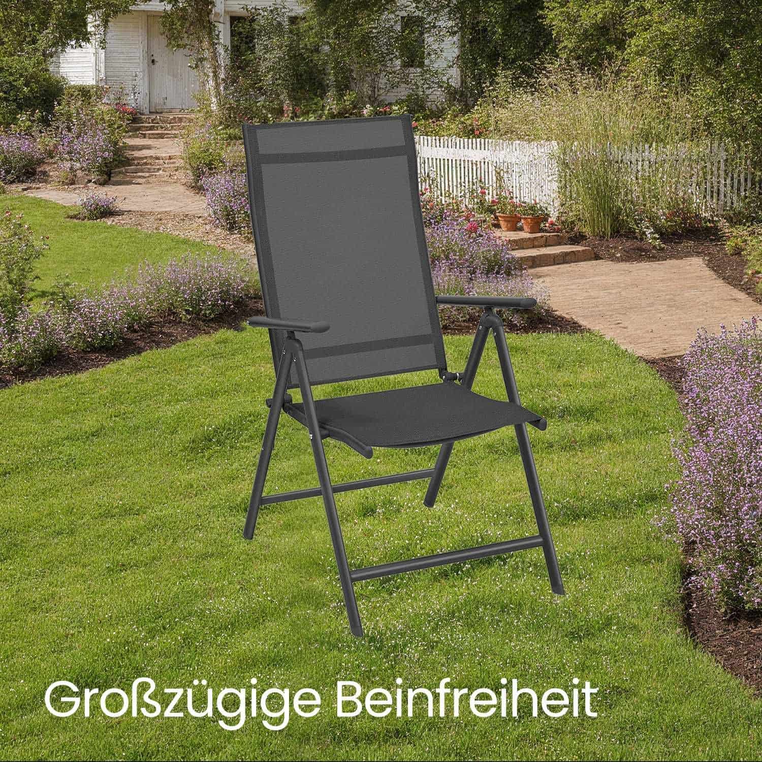Gartenstuhl, Klappstuhl bis 150 kg belastbar, mit Metallgestell Gartenstuhl, Klappstuhl bis 150 kg belastbar, mit Metallgestell