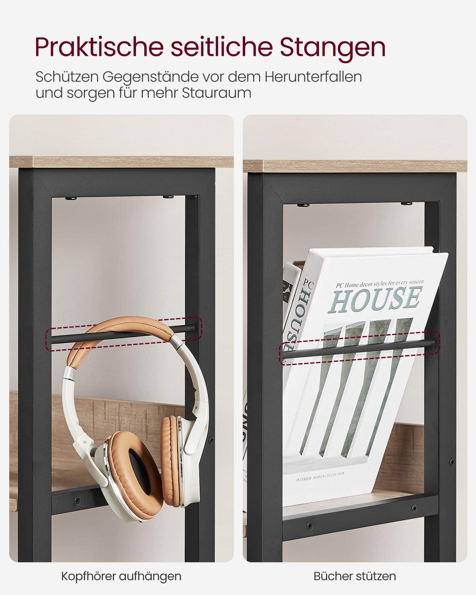 Standregal mit 2 Ebenen und 6 Fächern-LLS104B50 Standregal mit 2 Ebenen und 6 Fächern-LLS104B50