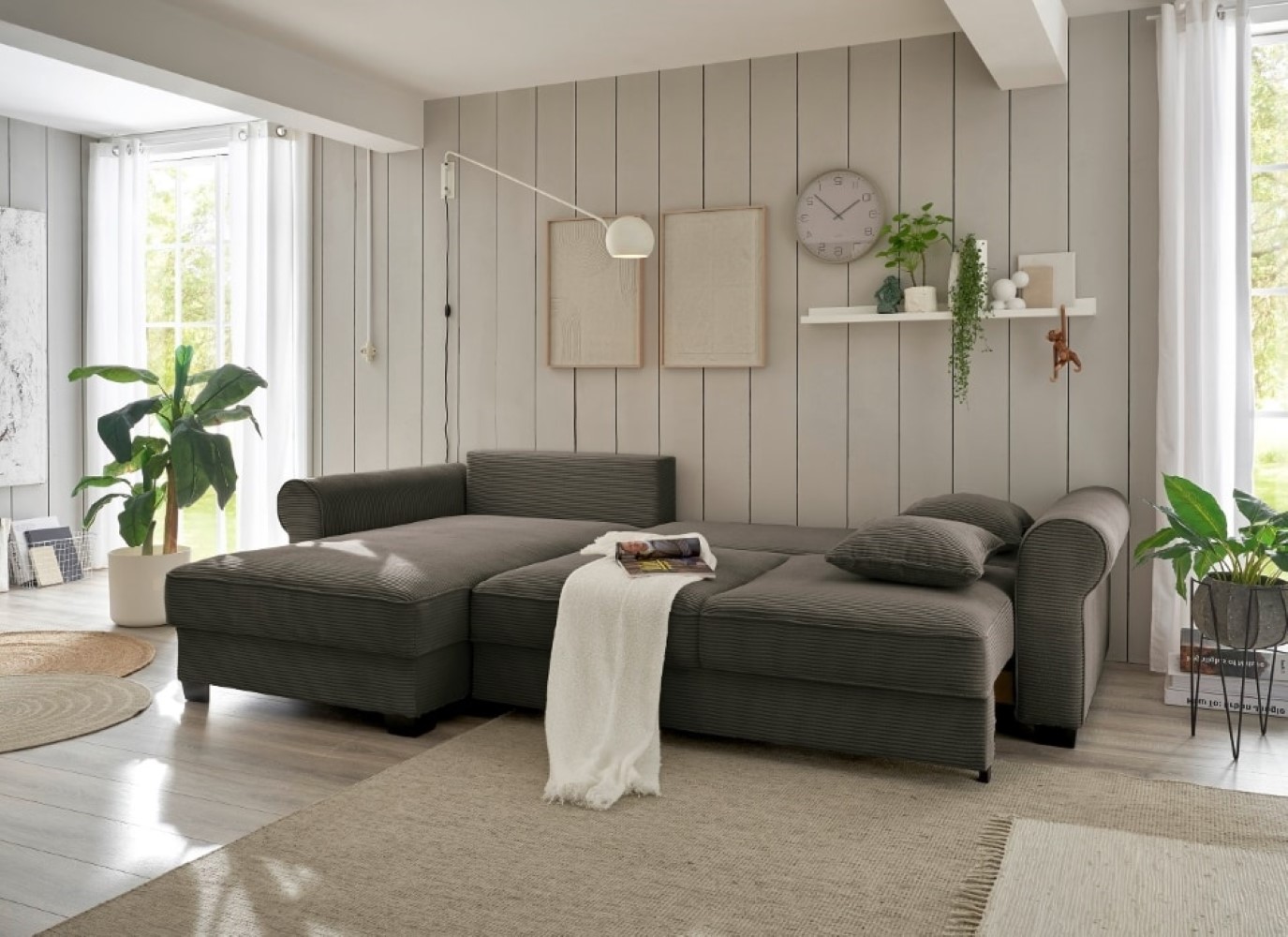 Ecksofa Angelina - Schlafsofa mit Bettkasten und Nosagfederung in Breitcord - ED Exciting Design Ecksofa Angelina - Schlafsofa mit Bettkasten und Nosagfederung in Breitcord - ED Exciting Design