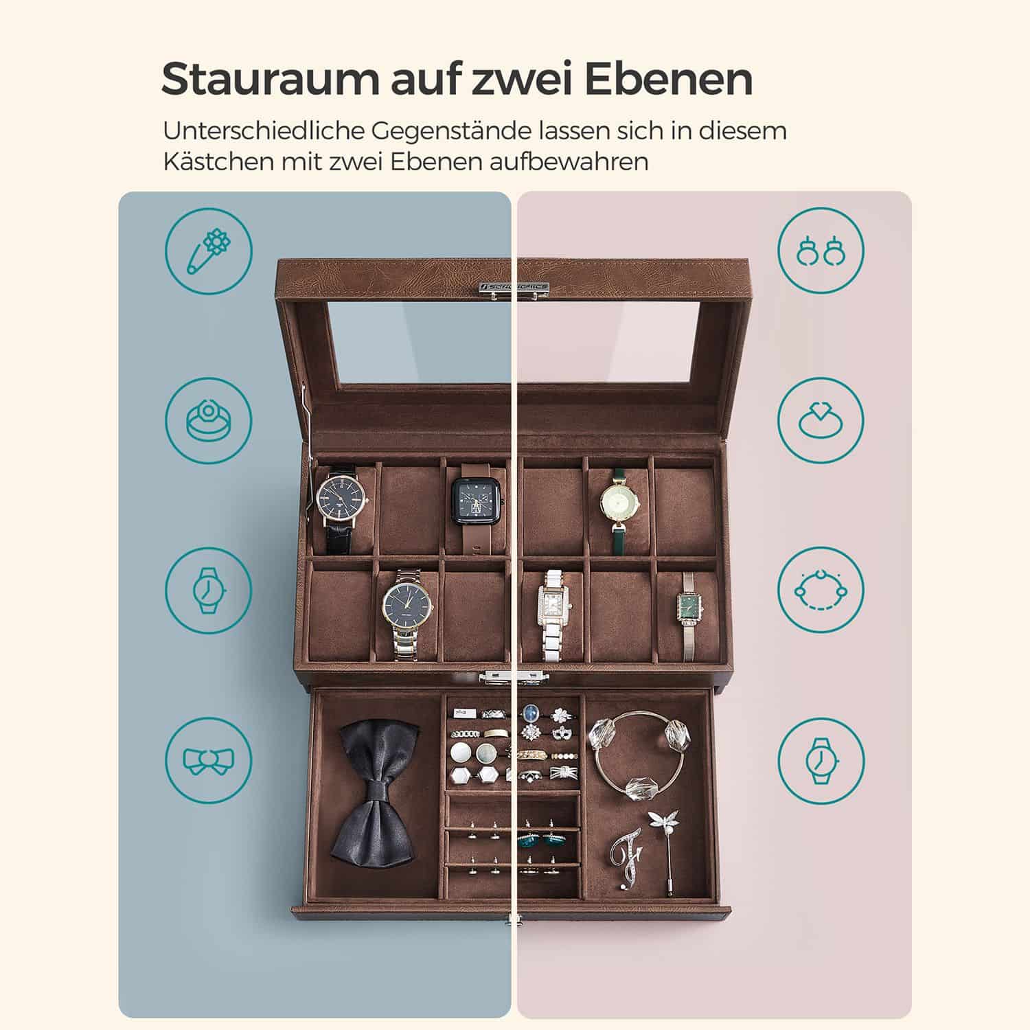 Uhrenbox mit Schublade-JWB012K01 Uhrenbox mit Schublade-JWB012K01