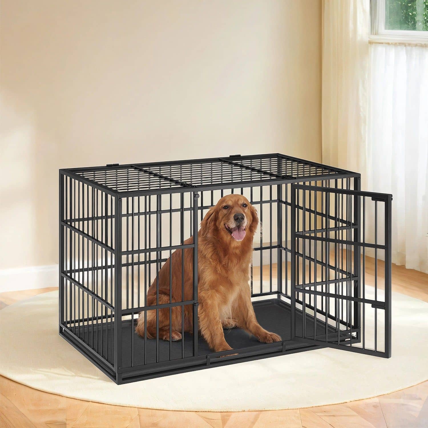 Hundekäfig 122 x 75 x 80 cm mit herausnehmbarer Bodenschale Hundekäfig 122 x 75 x 80 cm mit herausnehmbarer Bodenschale
