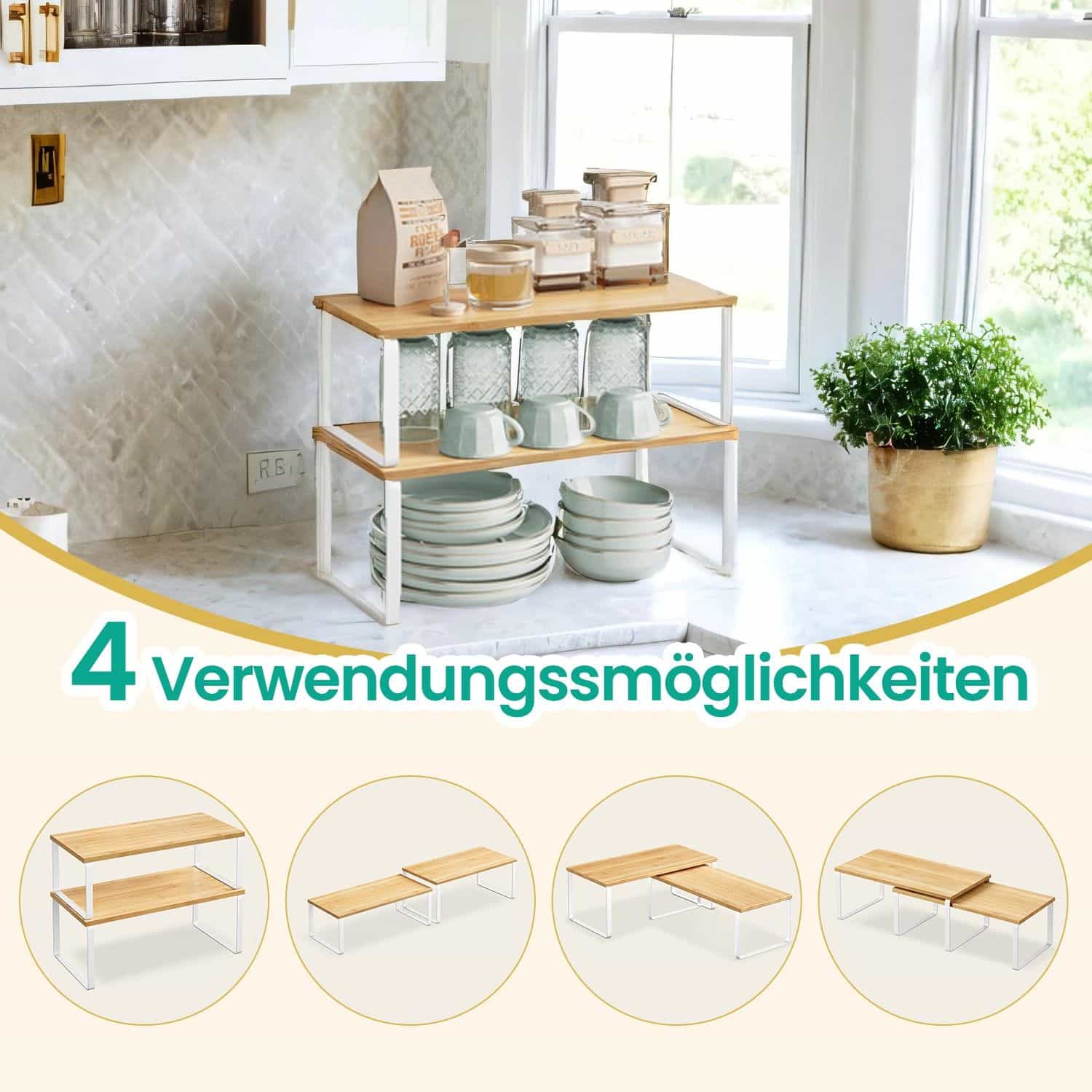 Gewürzregal, 2er Set Küchen-Organizer, Küchenregal