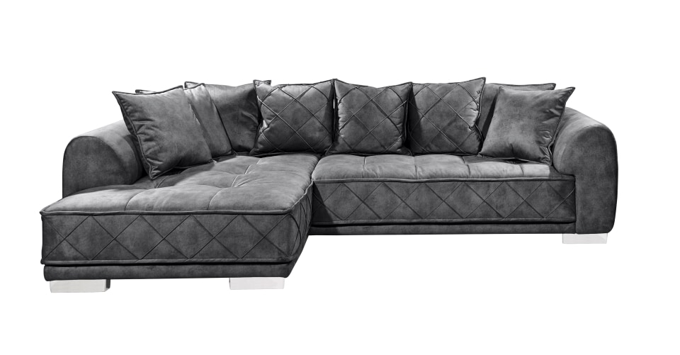 Sentina_Salvador-15-anthrazit_frontal Vielfalt in Perfektion: Das ED Exciting Design Sofa Sentina als beidseitig montierbares Luxus-Ecksofa in Anthrazit