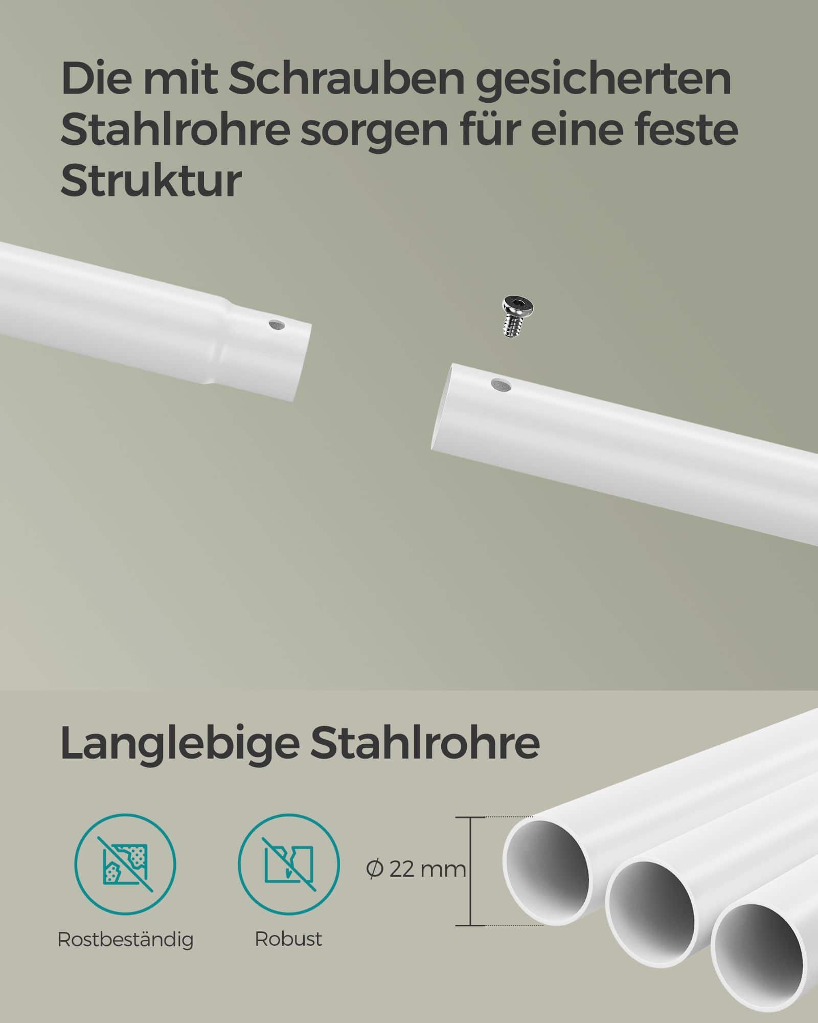 Kleiderständer auf Rollen eichenfarben-cremeweiß Kleiderständer auf Rollen eichenfarben-cremeweiß