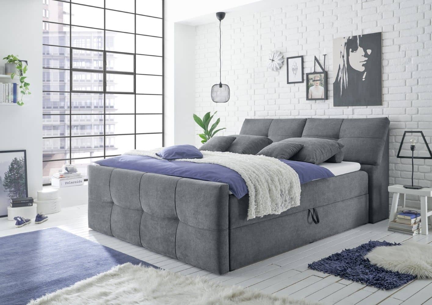 Boxspringbett Redmond Uran mit Stauraum von ED Exciting Design Boxspringbett Redmond Uran mit Stauraum von ED Exciting Design