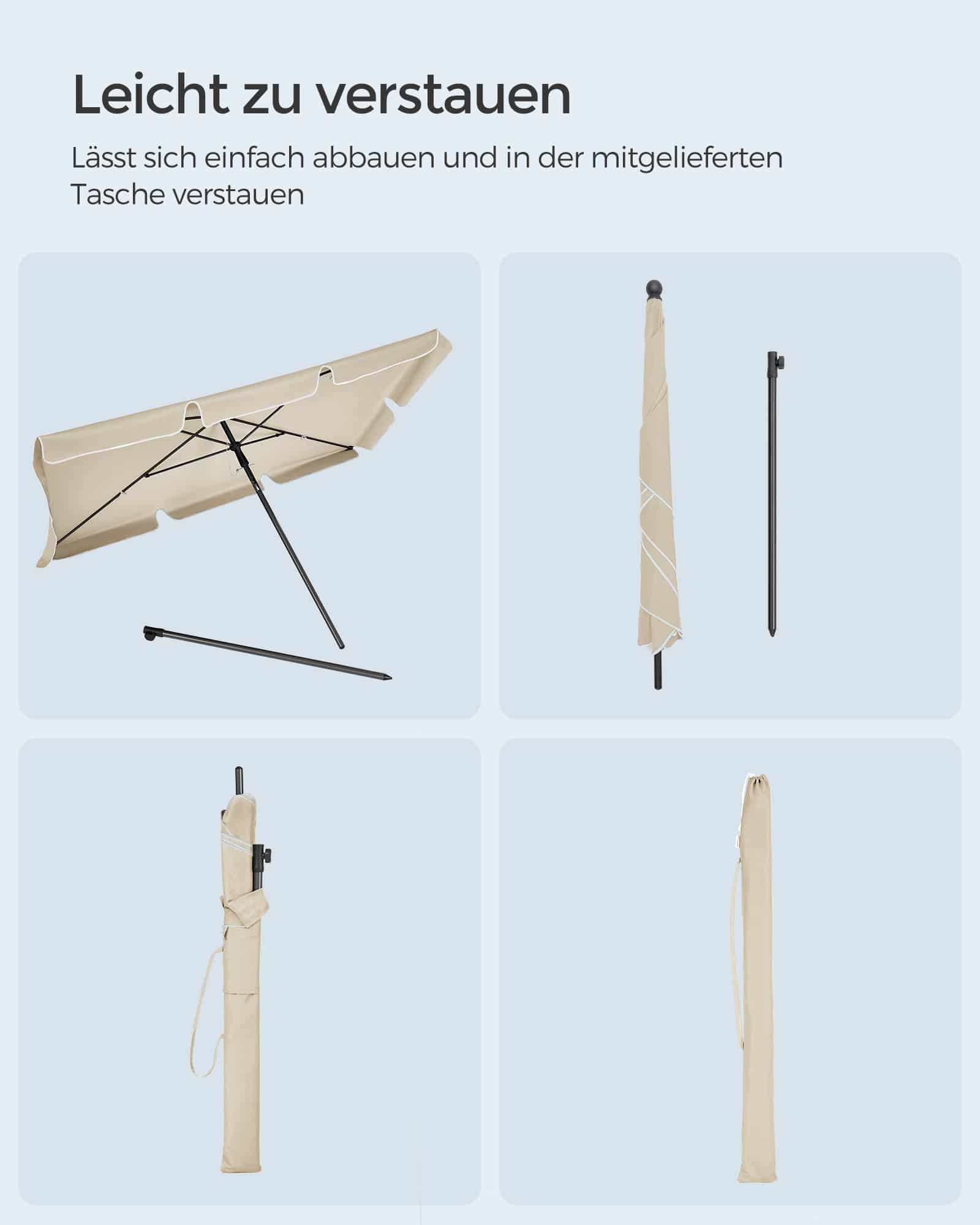 Sonnenschirm 230 x 150 cm knickbar und höhenverstellbar-GPU044M01 Sonnenschirm 230 x 150 cm knickbar und höhenverstellbar-GPU044M01