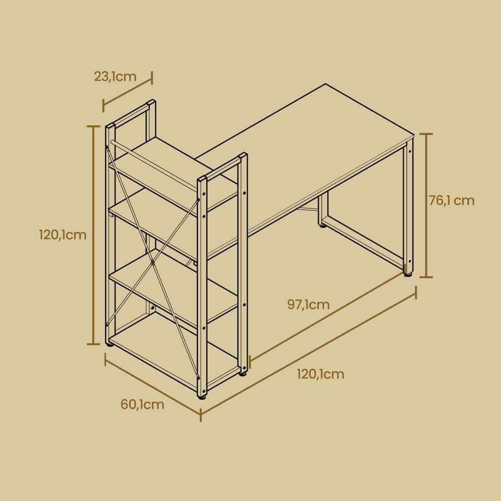 Tisch, Schreibtisch mit Regal, Computertisch Tisch, Schreibtisch mit Regal, Computertisch