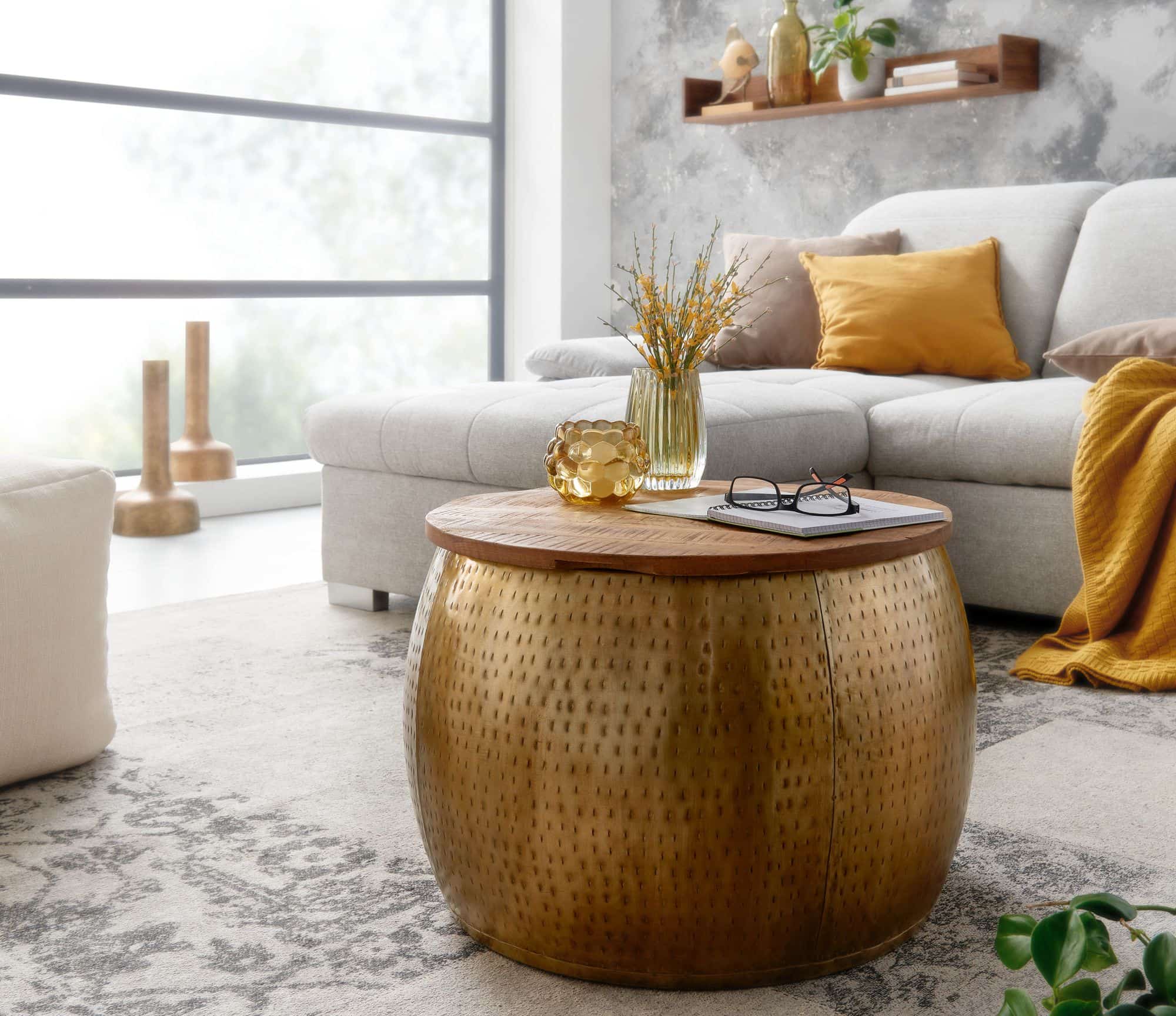 74597-Wohnling-Couchtisch-60x60x40-cm-rund-WL6-705-WL6-705_4 Couchtisch Mango Massivholz Metall 60x60x40 cm Gold Rund mit Stauraum