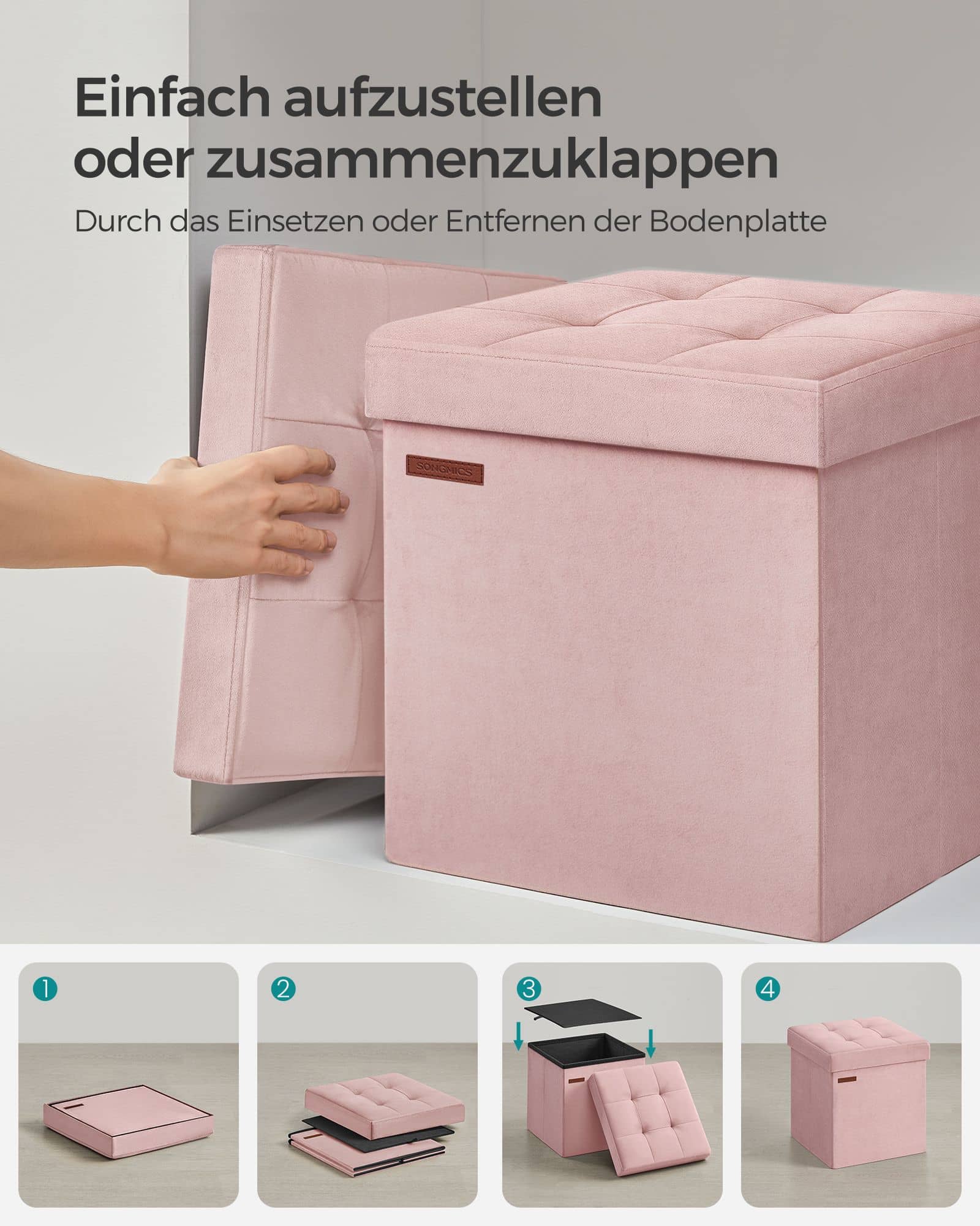 Sitzbank mit Stauraum für Flur pastellrosa Sitzbank mit Stauraum für Flur pastellrosa
