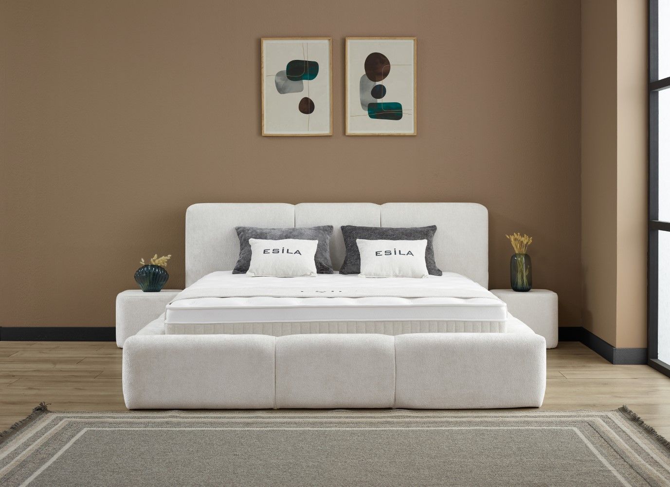 Boxspringbett Esila Creme mit Bettkasten – ABC Bedding Boxspringbett Esila Creme mit Bettkasten – ABC Bedding