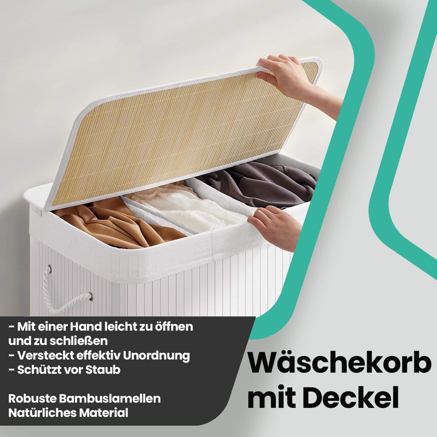 Wäschekorb, Wäschesammler 150 L, 3 Fächer Wäschekorb, Wäschesammler 150 L, 3 Fächer