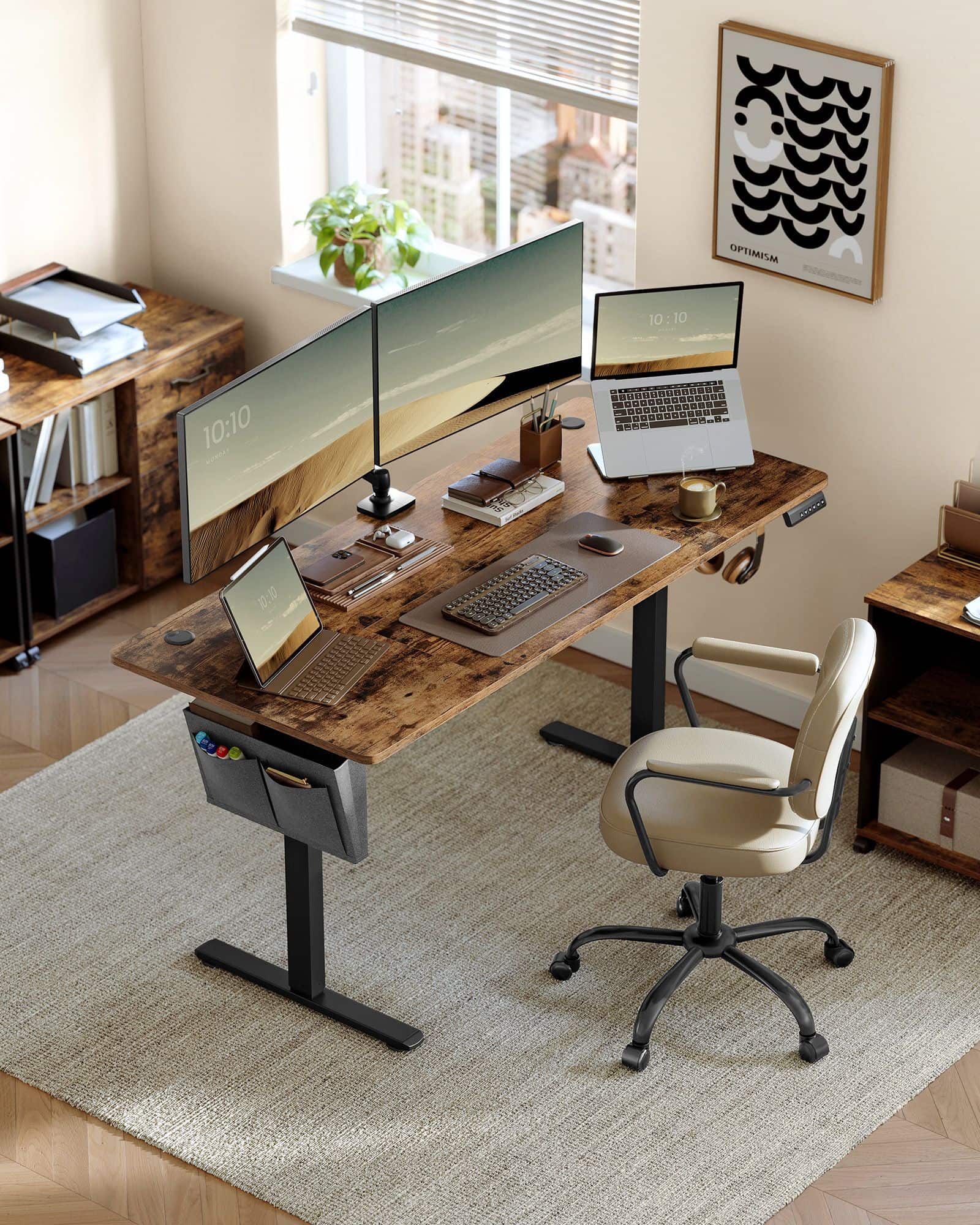 Höhenverstellbarer Schreibtisch elektrisch 70 x 160 x (72-120) cm