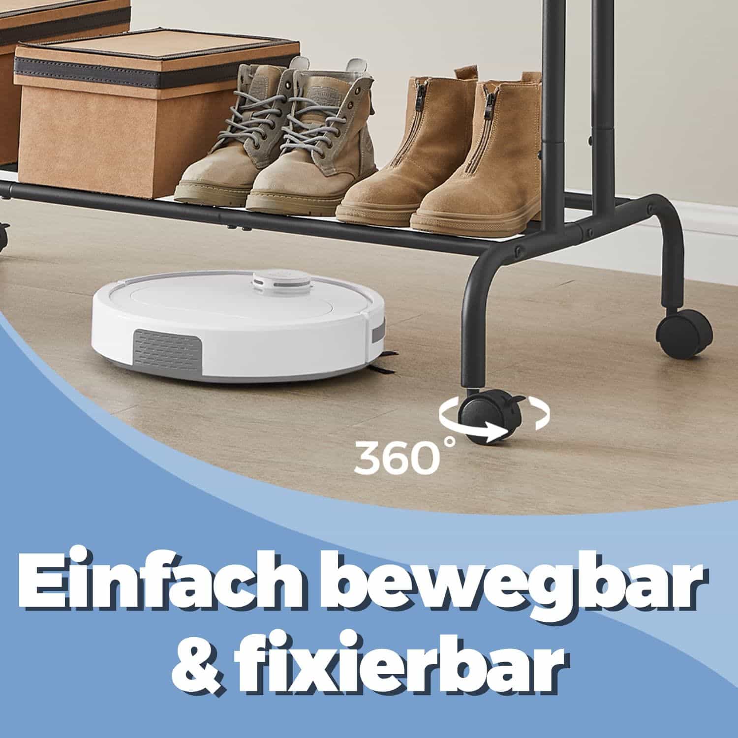 Kleiderständer auf Rollen, 2 Kleiderstangen, Garderobenstange Kleiderständer auf Rollen, 2 Kleiderstangen, Garderobenstange