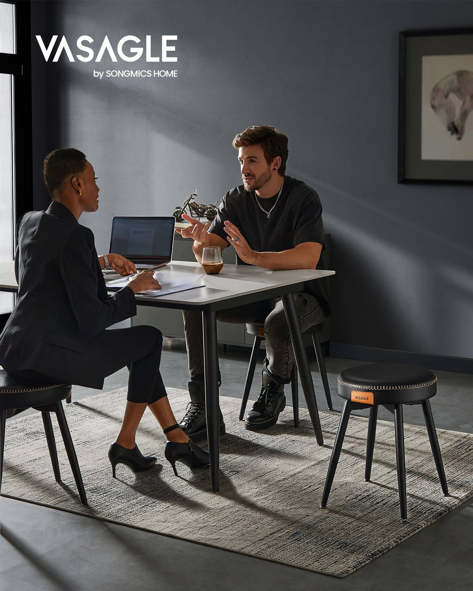 2er Set EKHO Kollektion - Esszimmerstühle tintenschwarz