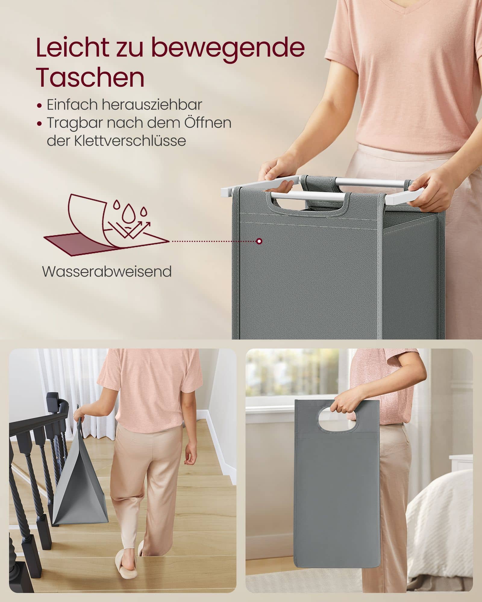 Wäschekorb 2 x 46 Liter mit Ablage 73 x 33 x 72 cm Wäschekorb 2 x 46 Liter mit Ablage 73 x 33 x 72 cm