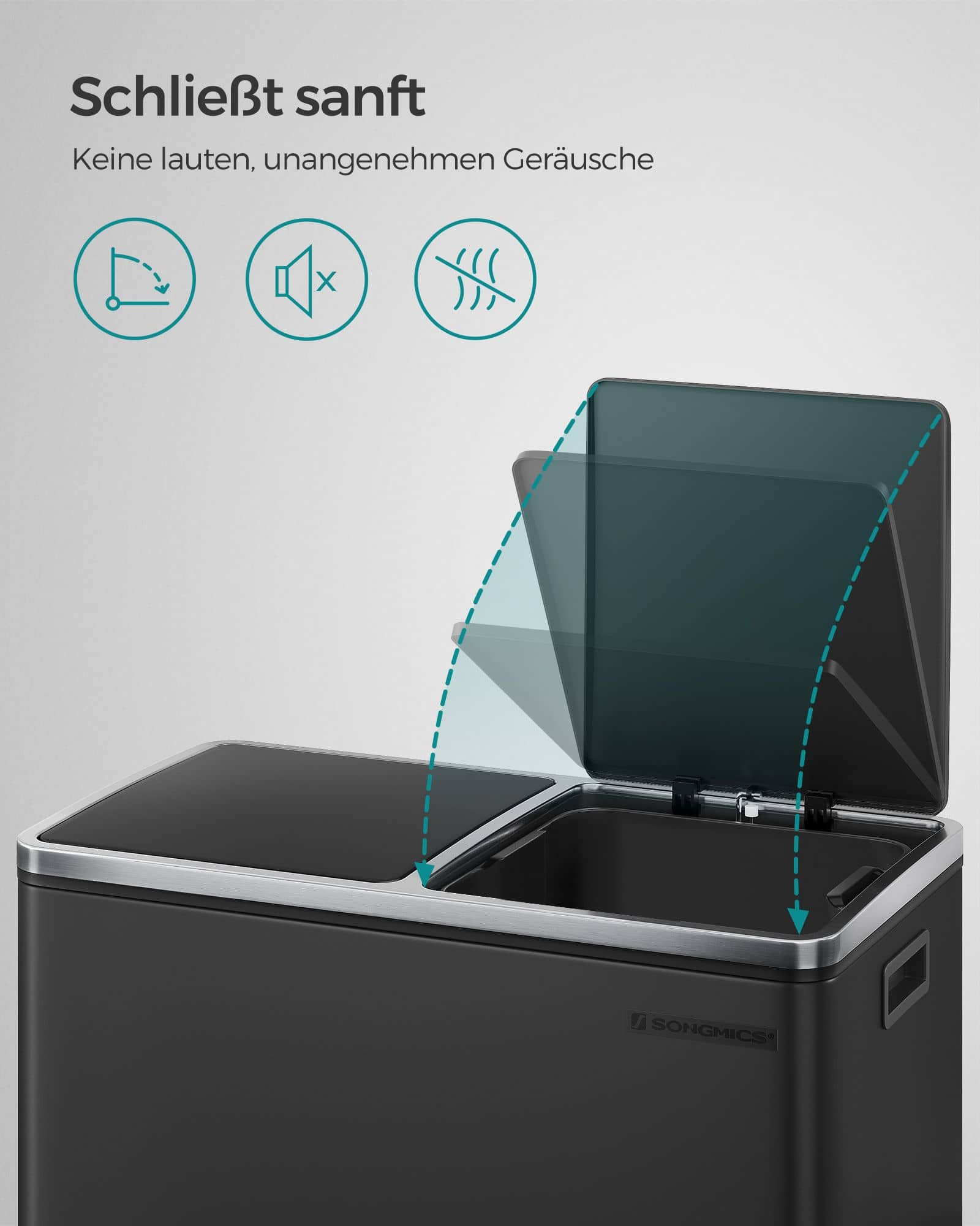 Mülleimer 60 Liter (2 x 30 L) Schwarz-B34LTB60BK Mülleimer 60 Liter (2 x 30 L) Schwarz-B34LTB60BK