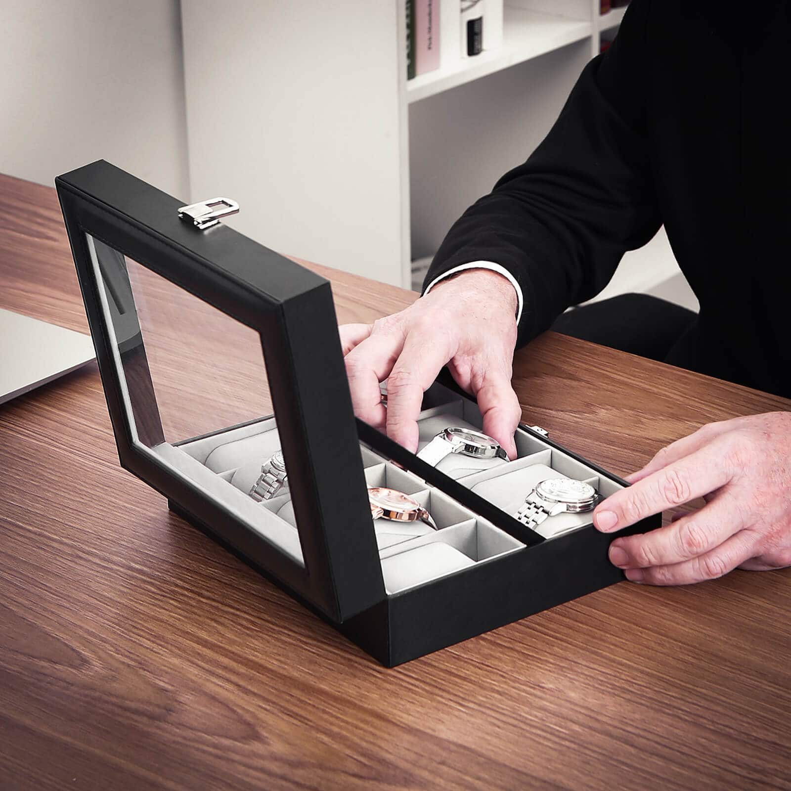 Schicke Uhrenbox für 10 Uhren-B34JWB010BK Schicke Uhrenbox für 10 Uhren-B34JWB010BK