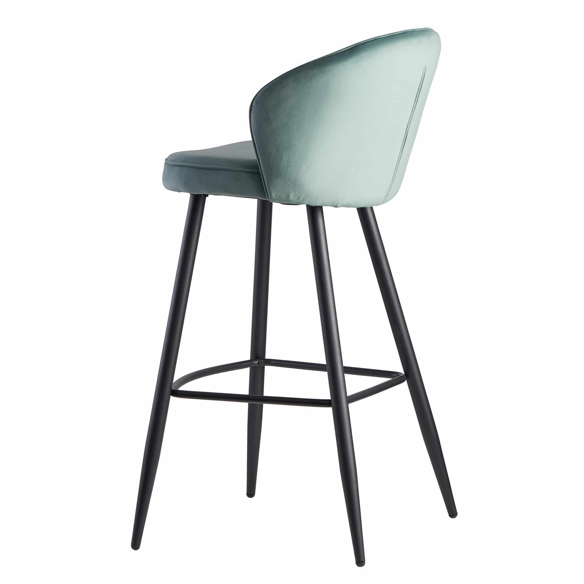 57414-Wohnling-Barhocker-Samt-hellgruen-mint-WL6-289-WL6-289_4 Barhocker Samt Hellgrün Hocker mit Lehne 56x102,5x52,5 cm