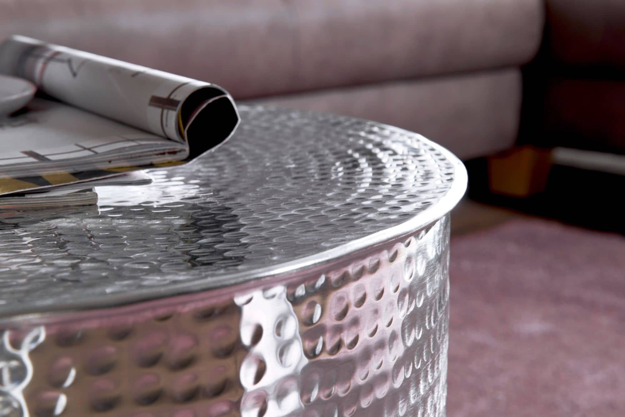 46290-WOHNLING-Couchtisch-60x60x40-cm-Aluminium-S_2 Wohnling Couchtisch Akola Ø 61 cm – Silber Aluminium