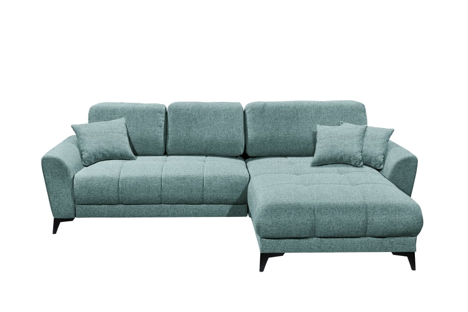 Sofa Bern von ED Exciting Design mit Schlaffunktion Mint, Bettkasten und Lumos Mikrofaserbezug