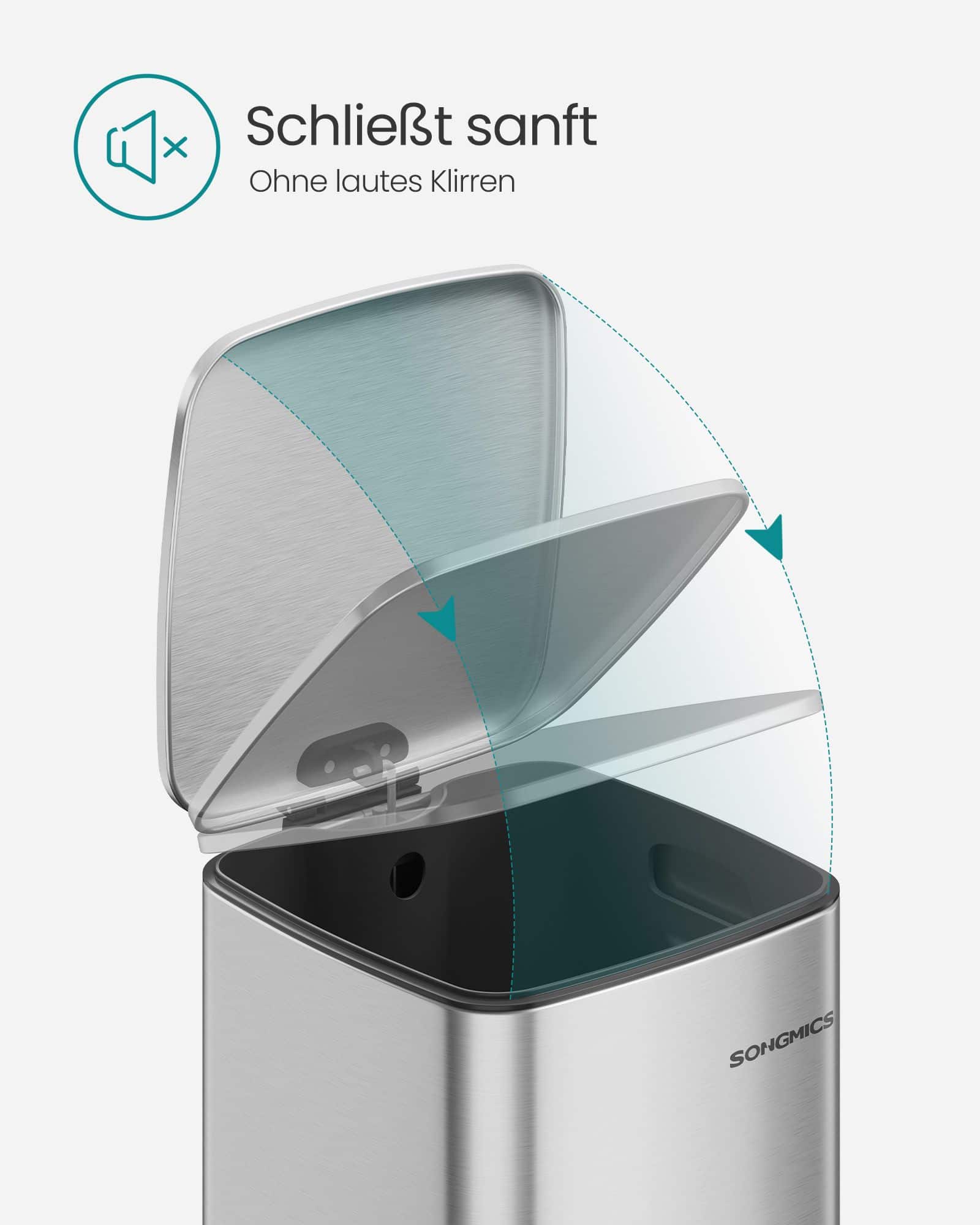 Mülleimer 30 Liter aus Stahl metallicsilber Mülleimer 30 Liter aus Stahl metallicsilber