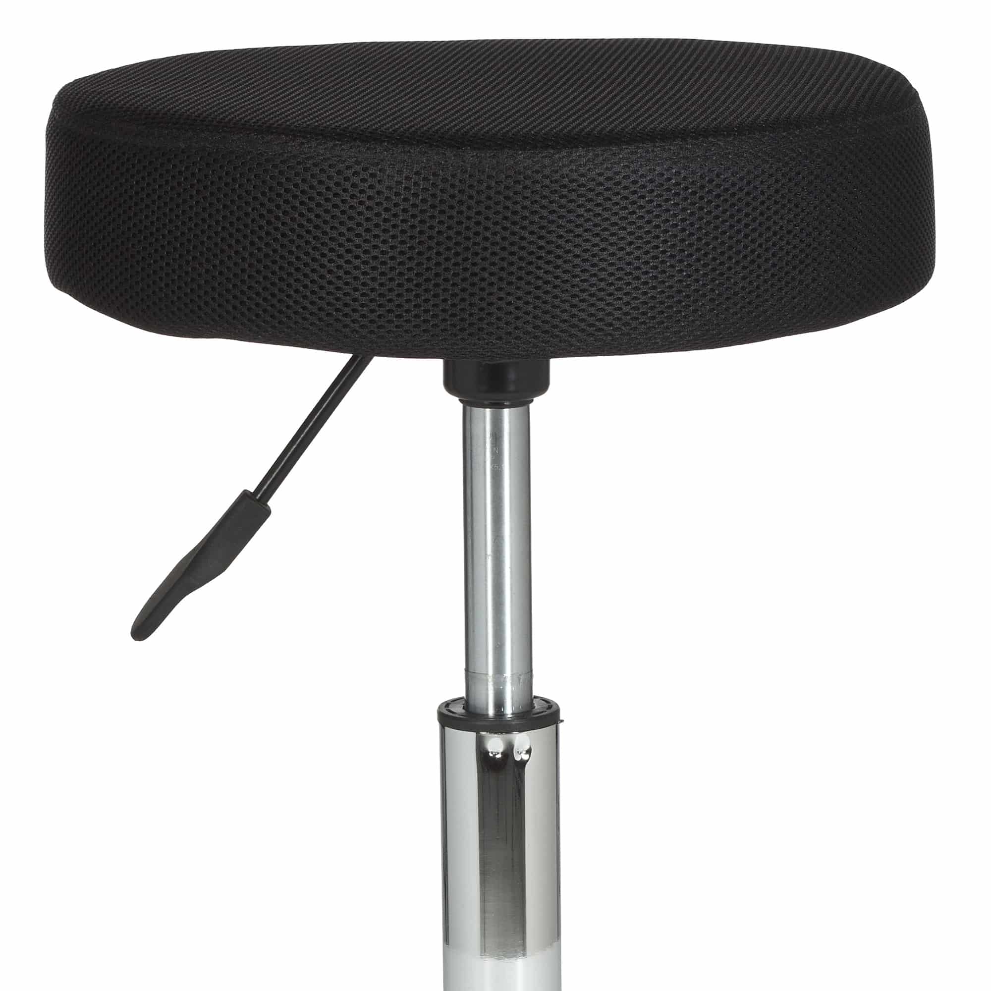 Hocker Design Arbeitshocker Stoffbezug Schwarz Sitzhocker mit Rollen Rollhocker gepolstert ohne Lehne XL Hocker Design Arbeitshocker Stoffbezug Schwarz Sitzhocker mit Rollen Rollhocker gepolstert ohne Lehne XL