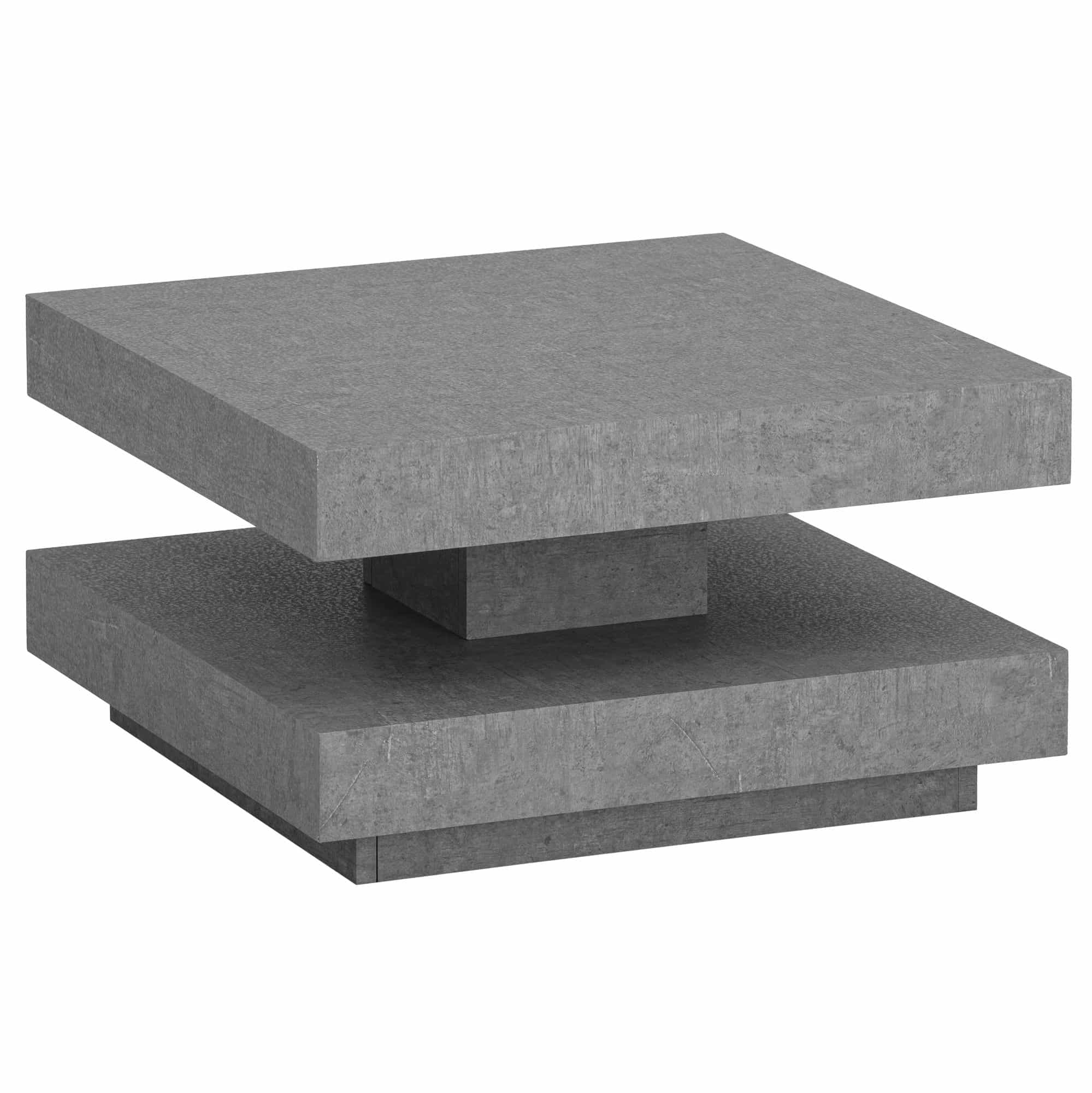 Couchtisch 60x60x34 cm Grau Sofatisch in Beton-Optik Modern Couchtisch 60x60x34 cm Grau Sofatisch in Beton-Optik Modern