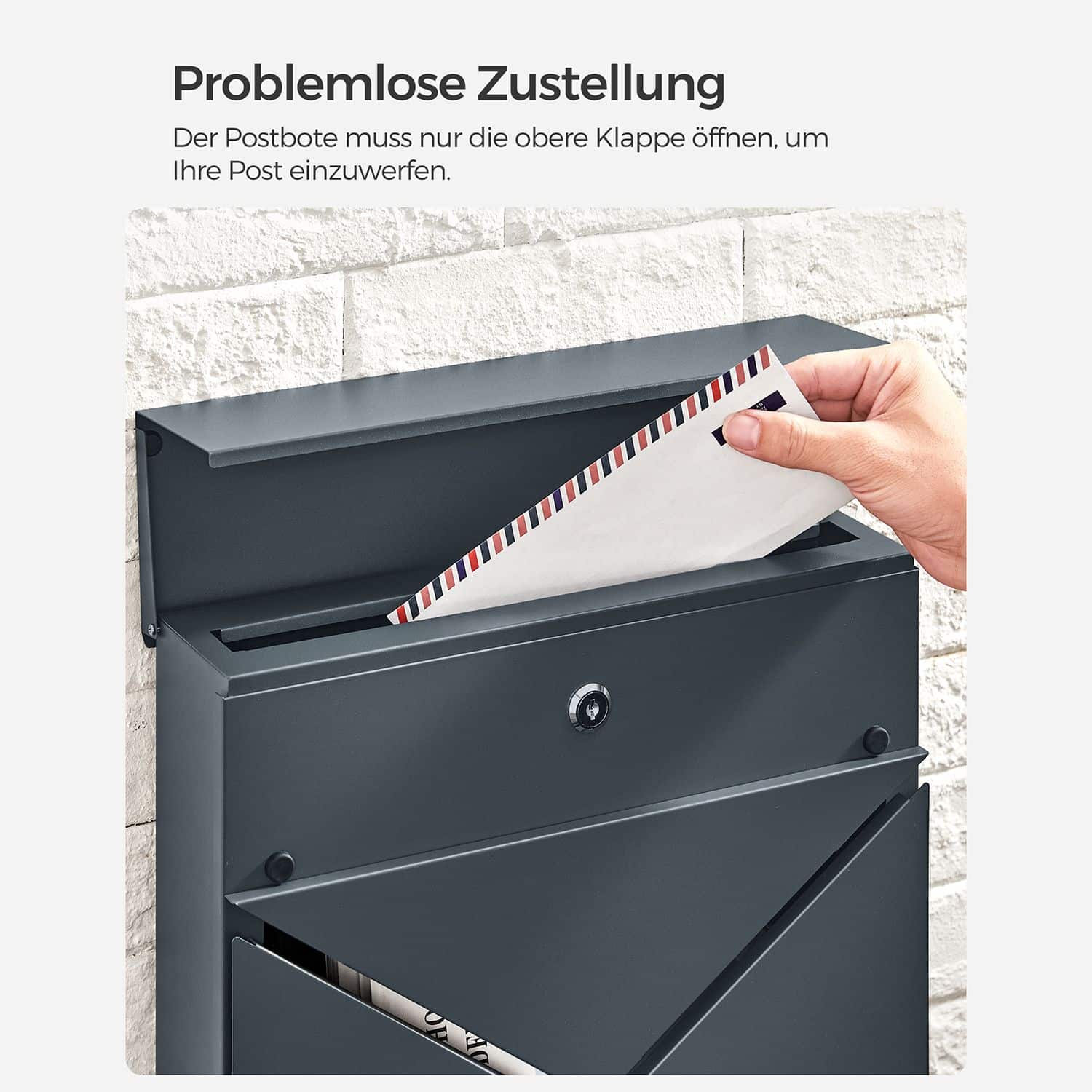 Briefkasten mit Zeitungsfach-GMB054G01 Briefkasten mit Zeitungsfach-GMB054G01