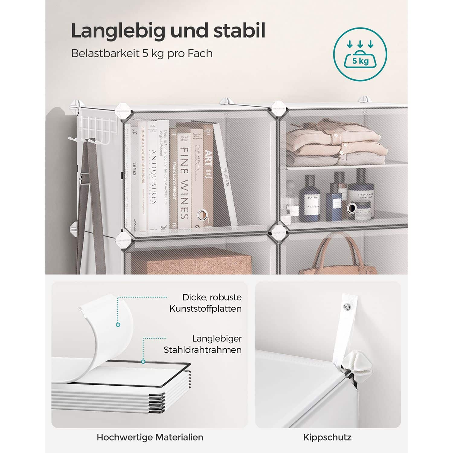 Schuhregal mit 8 Fächern weiß-LPC035W01 Schuhregal mit 8 Fächern weiß-LPC035W01
