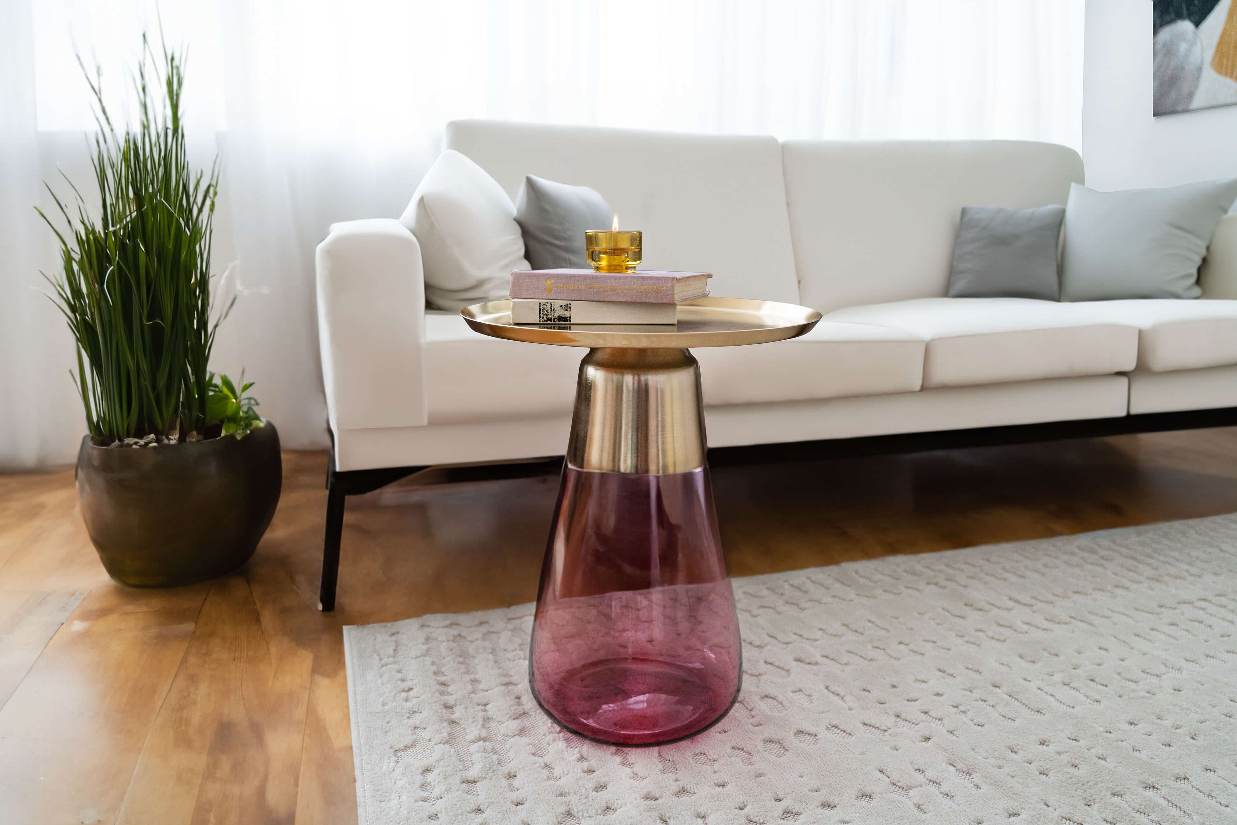 Beistelltisch Roman 225 Rosa / Gold Beistelltisch Roman 225 Rosa / Gold