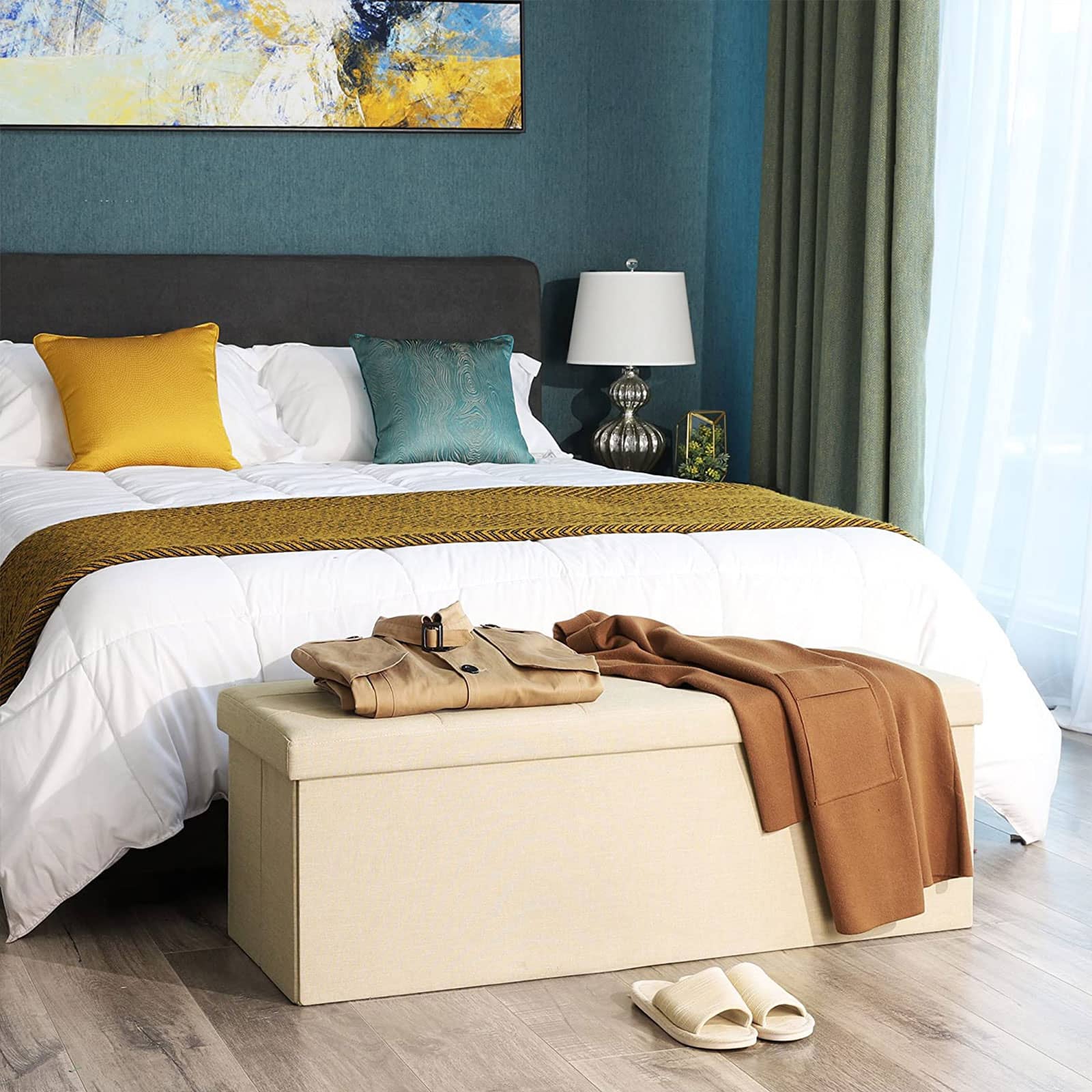 Sitzbank mit Stauraum Beige-LSF77BE Sitzbank mit Stauraum Beige-LSF77BE