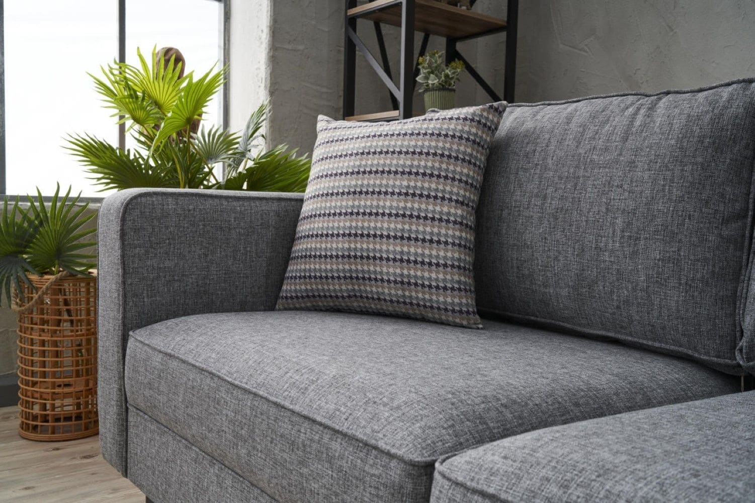 Kale 2-Sitzer Sofa von MyHomelando – mit Buchenholzgestell & Leinenoptik