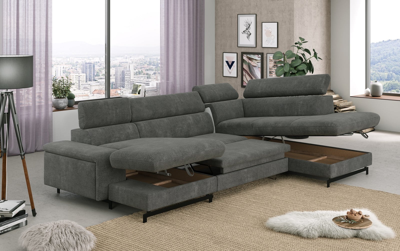 Emma Wohnlandschaft mit Schlaffunktion und Bettkasten - Cotta Emma Wohnlandschaft mit Schlaffunktion und Bettkasten - Cotta