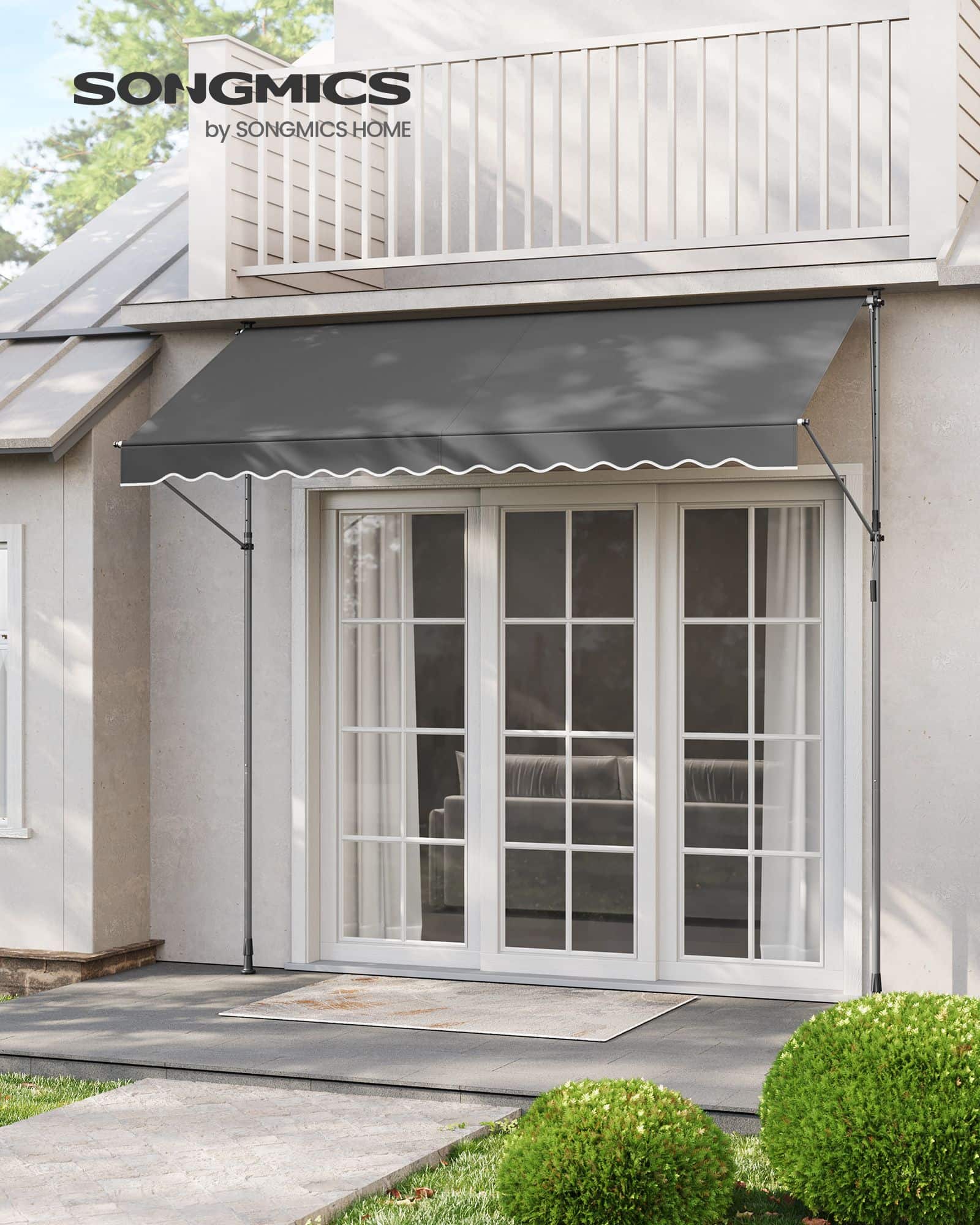 Klemmmarkise mit Handkurbel 300 x 120 cm anthrazit Klemmmarkise mit Handkurbel 300 x 120 cm anthrazit