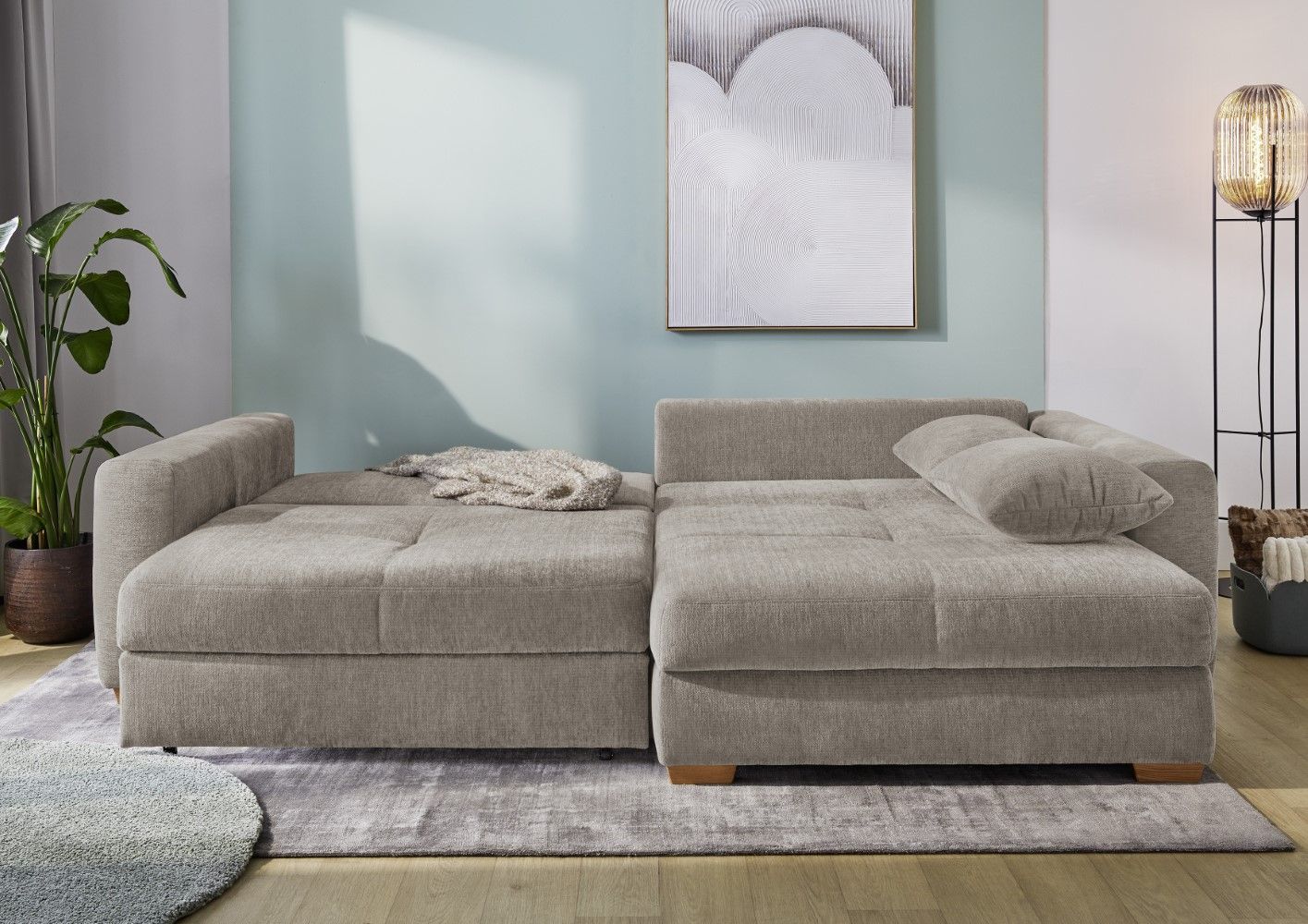 Ecksofa Kampen mit Schlaffunktion & Bettkasten - Flachgewebe - Jockenhöfer Ecksofa Kampen mit Schlaffunktion & Bettkasten - Flachgewebe - Jockenhöfer