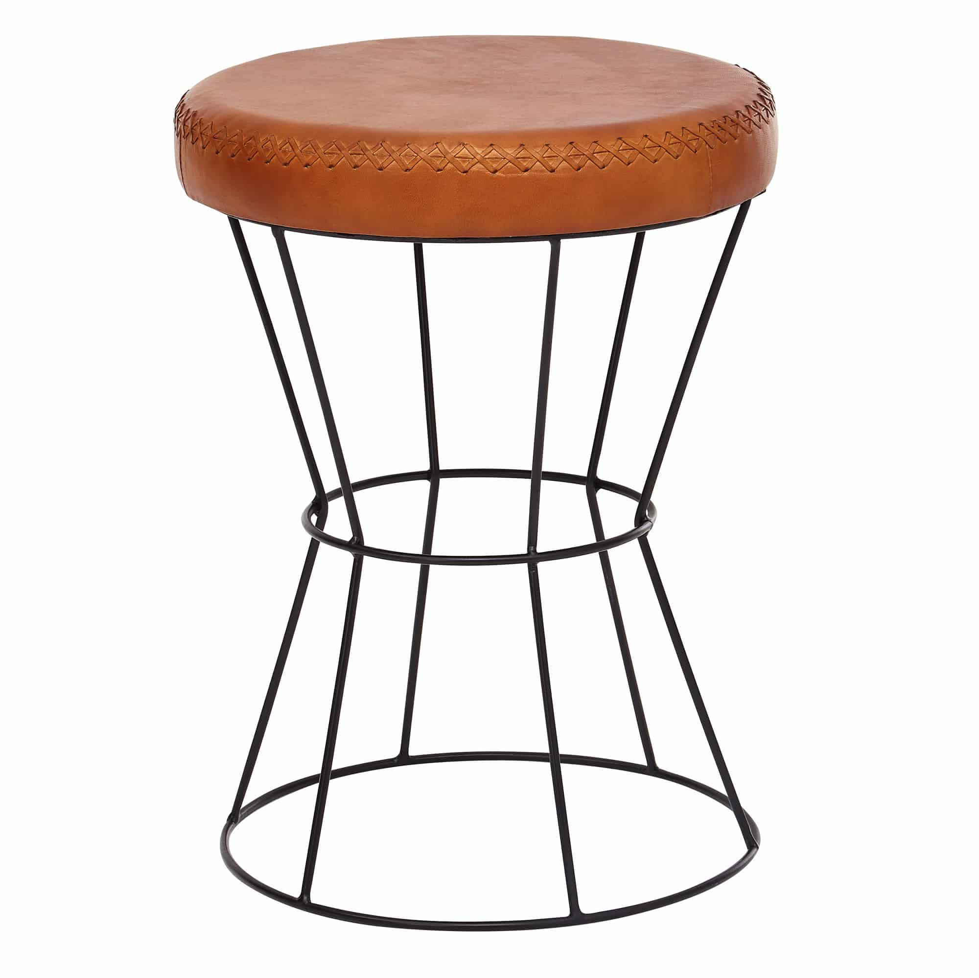 52644-WOHNLING-Sitzhocker-35x35x45-cm-WL6-093-WL6-093_6EHwJkug9MLyQq Echtleder trifft Metall: Der Hocker für Ihren Wohnraum