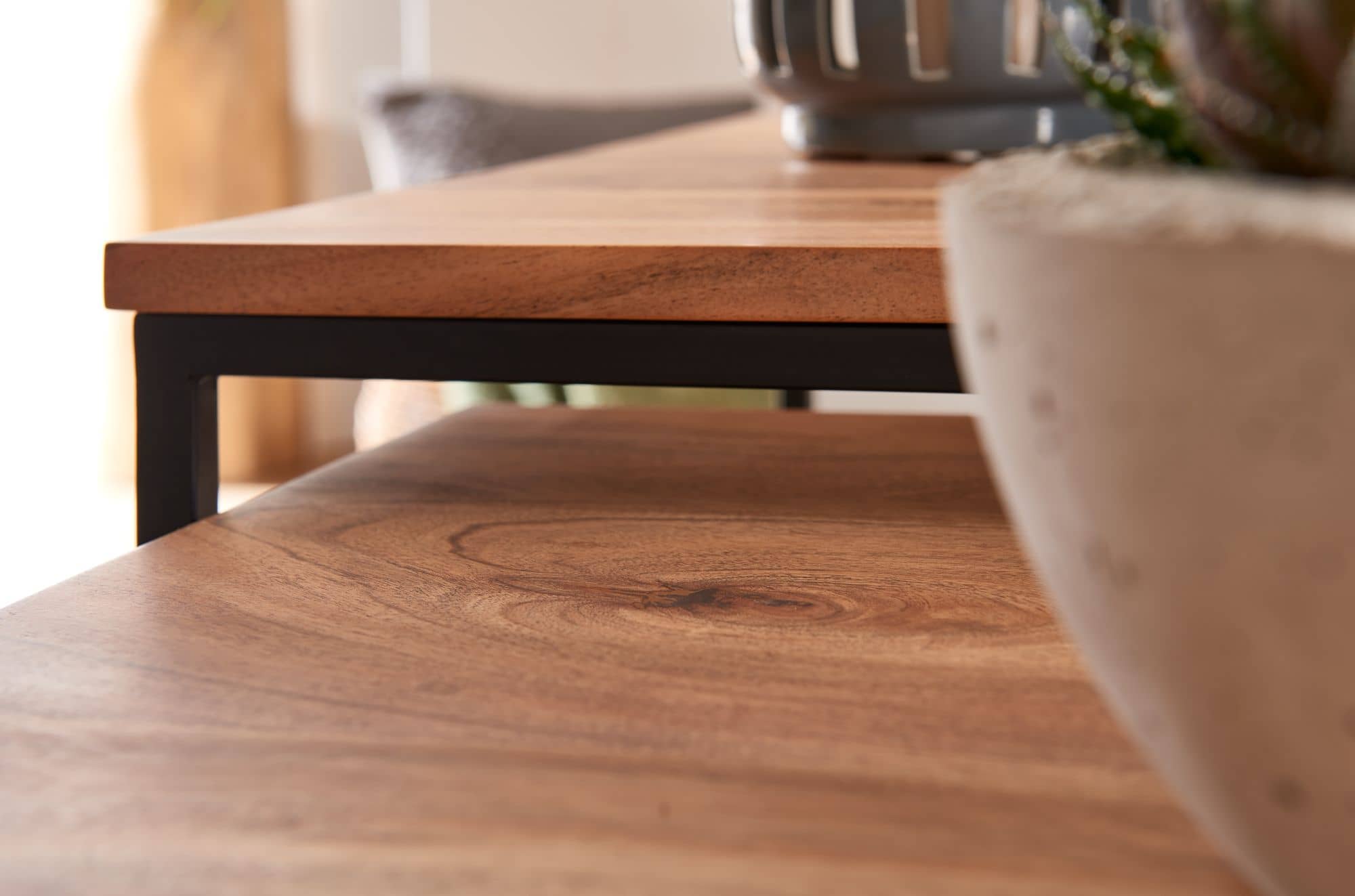 60559-Wohnling-Couchtisch-Akazie-2er-Set-60-x-60-x-46-cm-54-x-54-x40-cm-WL6-364-WL6-364_5 Wohnzimmertisch 2er Set Akazie Massivholz / Metall Beistelltisch Eckig