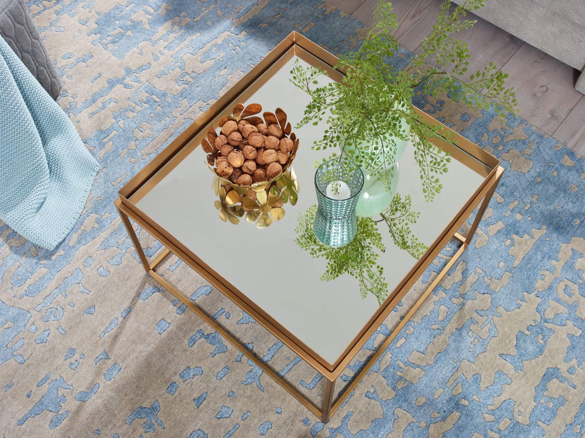74532-Wohnling-Couchtisch-gold-60x60x35-cm-WL6-694 Wohnling Couchtisch 60 × 60 cm – Gold & verspiegeltes Glas