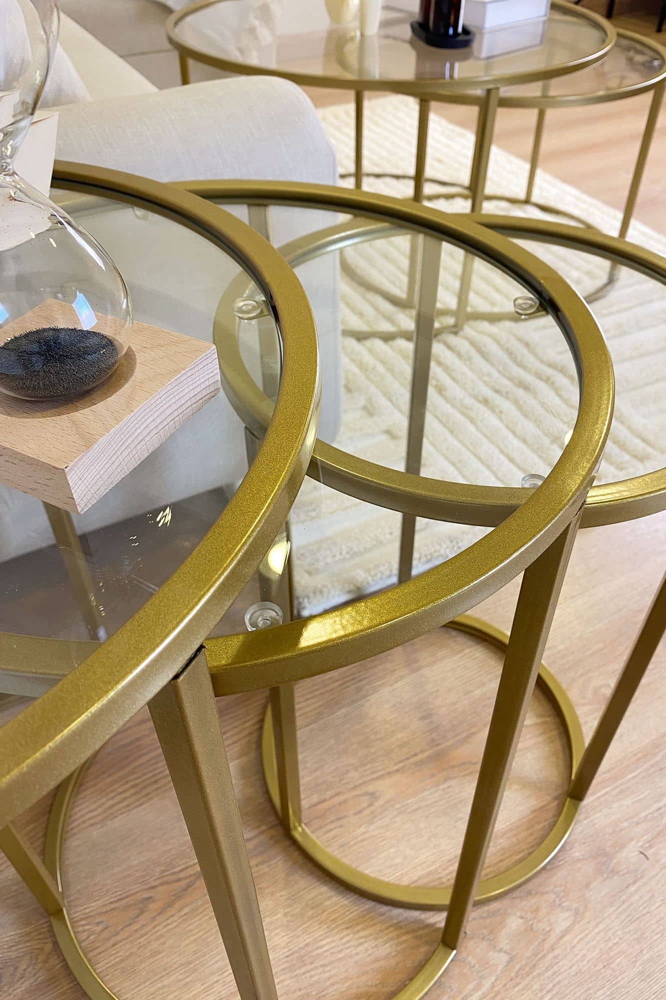 Alya - gold, transparent - 3er Satztisch