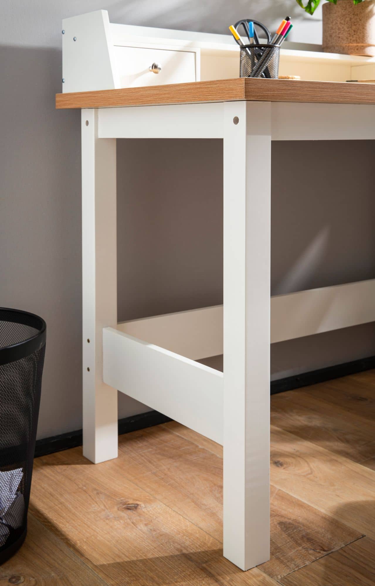 Schreibtisch 106x53x90 cm Weiß Bürotisch mit Schublade Schreibtisch 106x53x90 cm Weiß Bürotisch mit Schublade