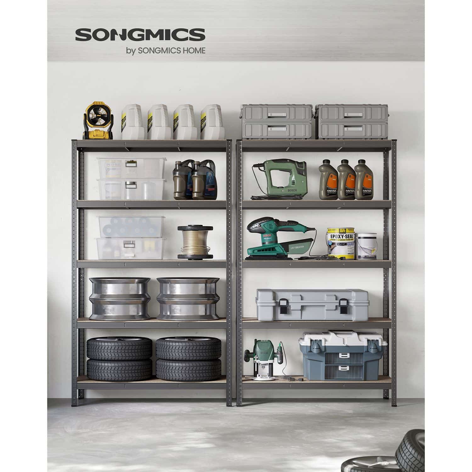 2er Set Kellerregal 200 cm hoch grau 2er Set Kellerregal 200 cm hoch grau