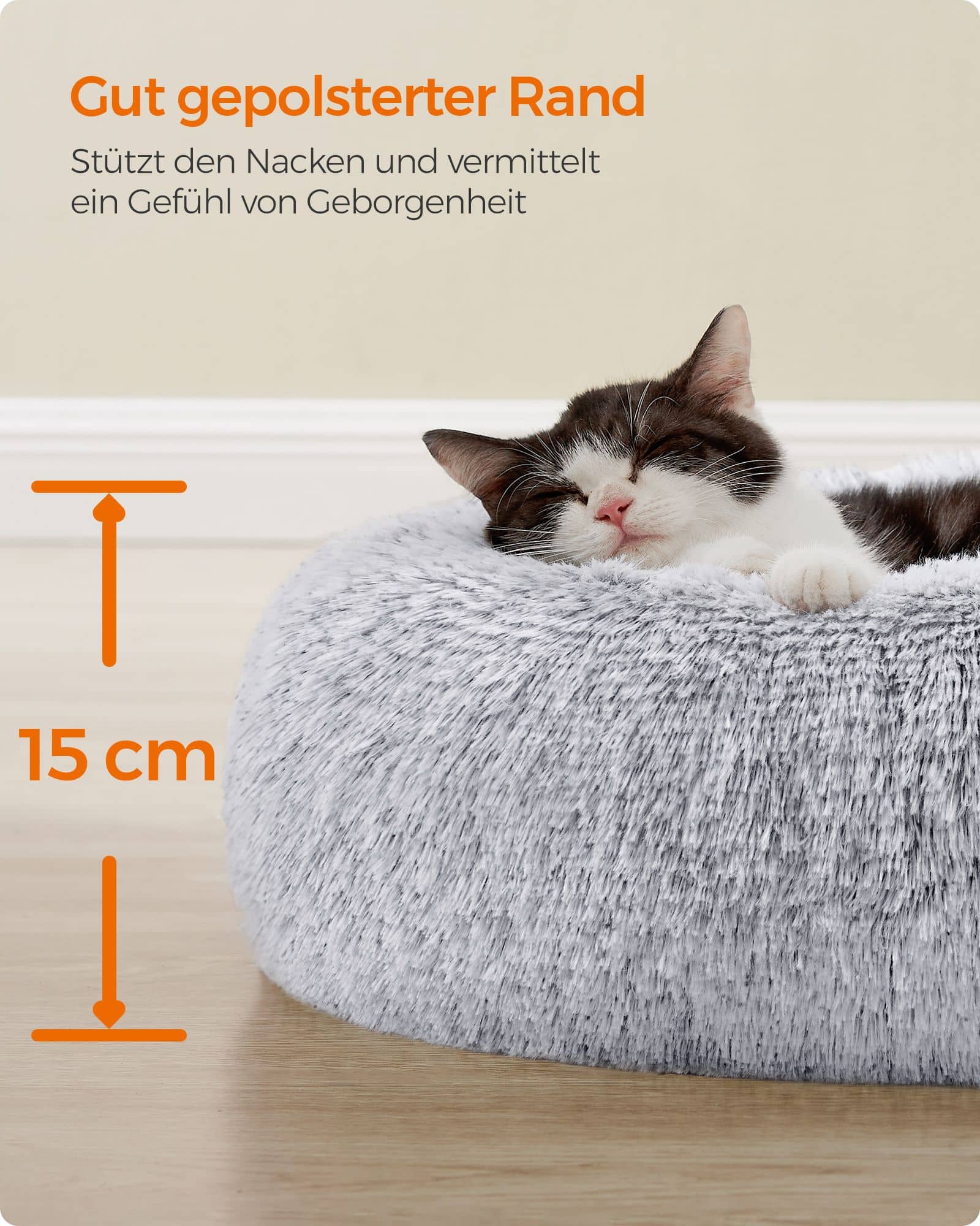 Hundebett flauschig und waschbar Ombré-Grau-PGW036G01 Hundebett flauschig und waschbar Ombré-Grau-PGW036G01